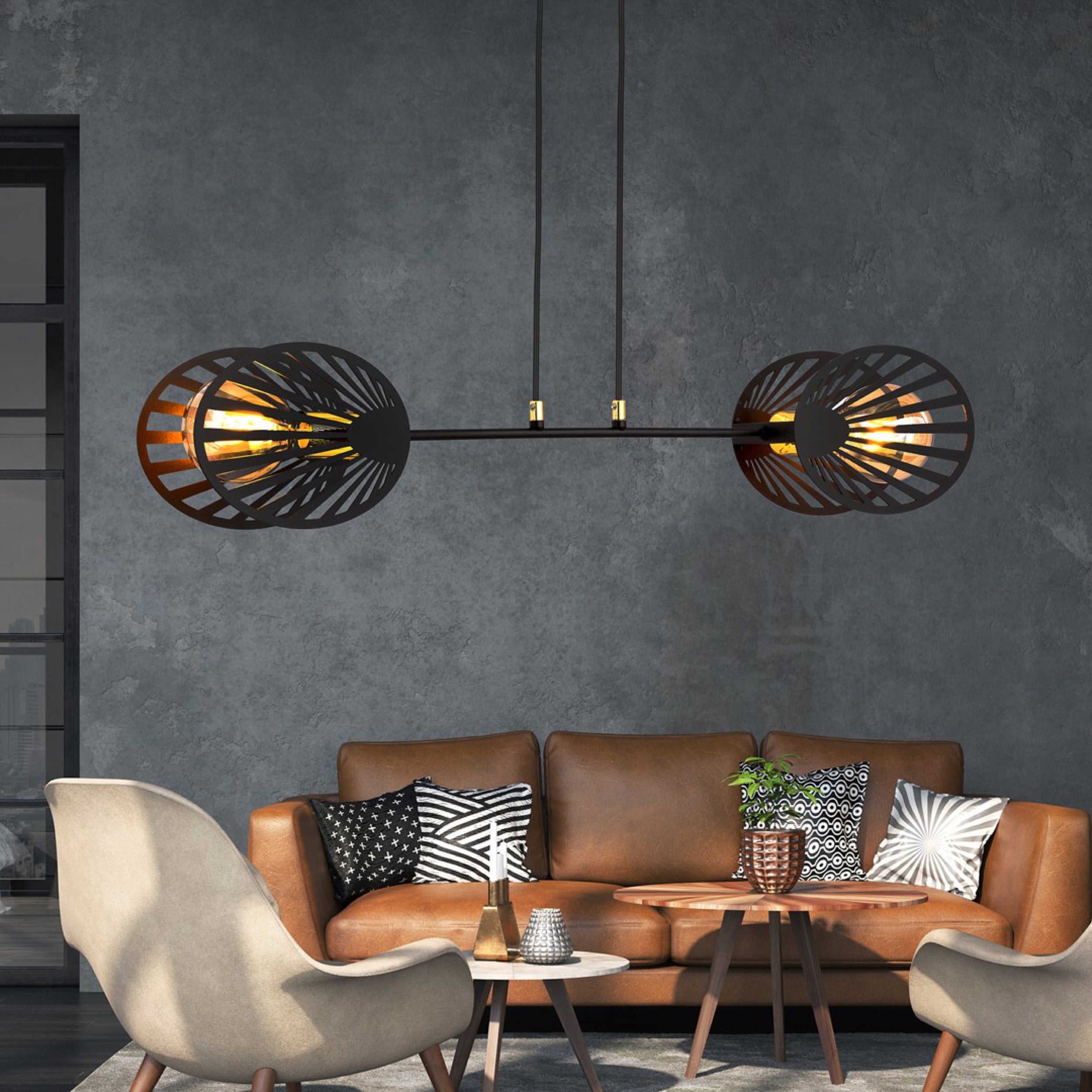 Lampa sufitowa Playa x2 czarna