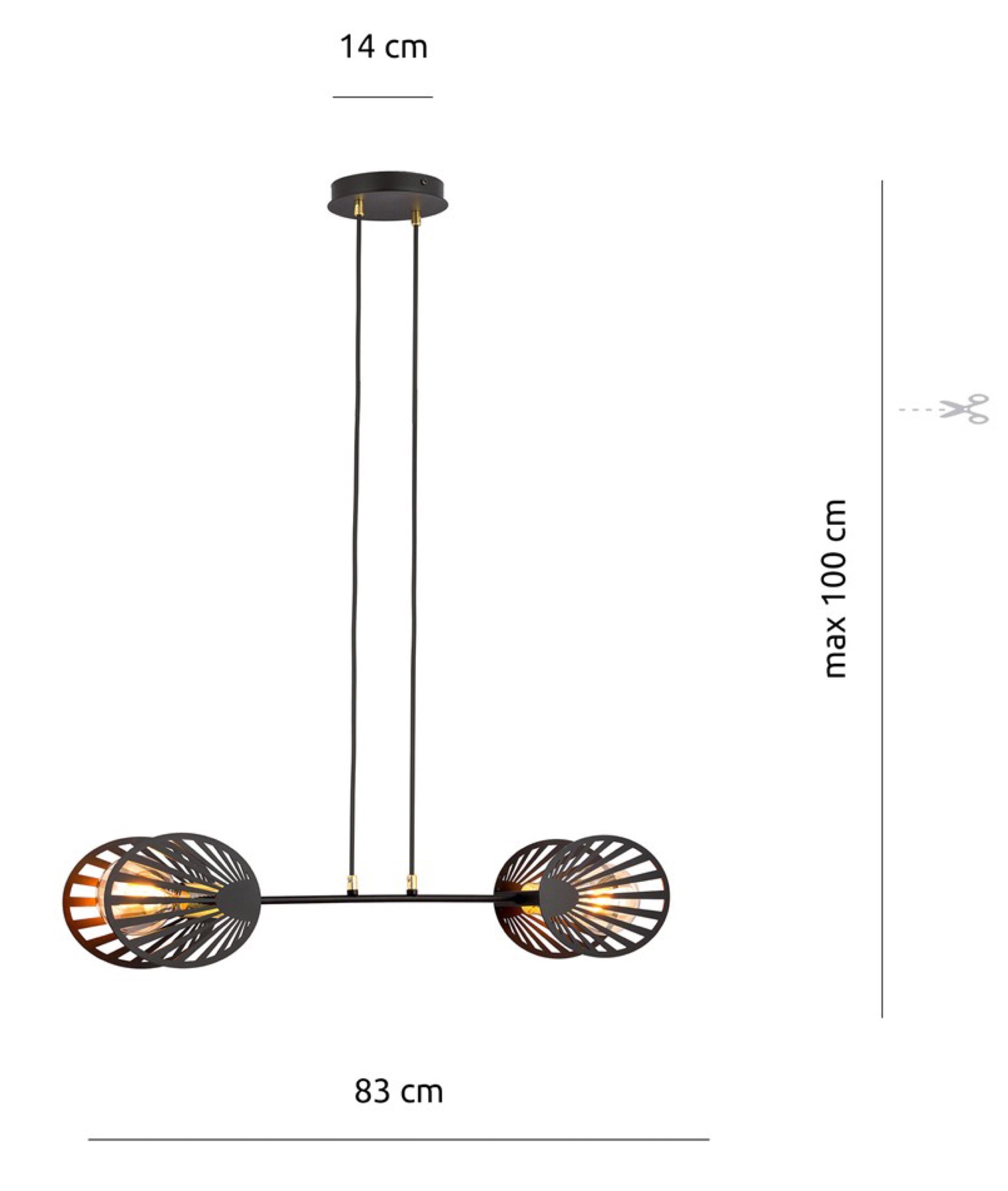 Lampa sufitowa Playa x2 czarna