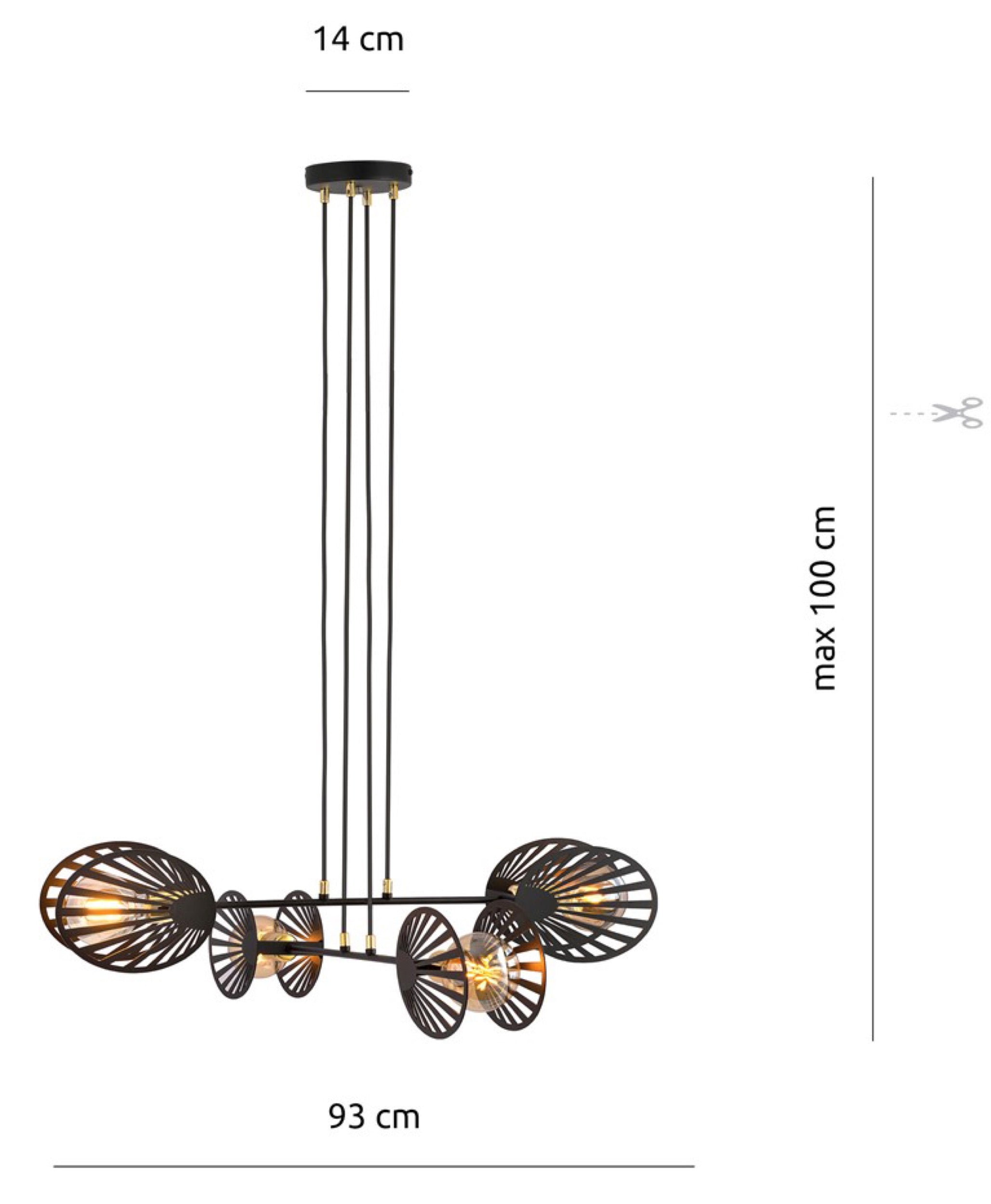 Lampa sufitowa Playa x4 czarna
