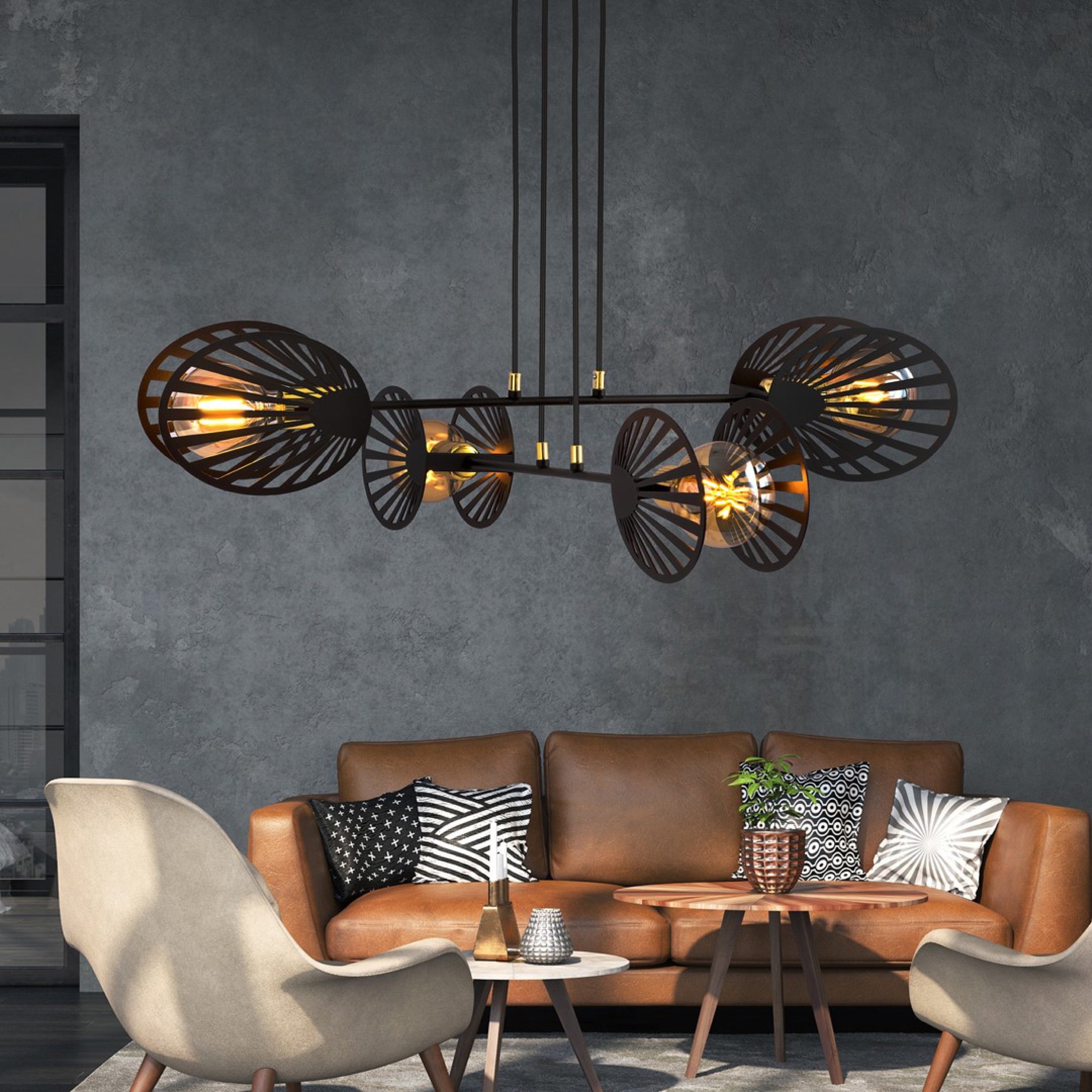 Lampa sufitowa Playa x4 czarna