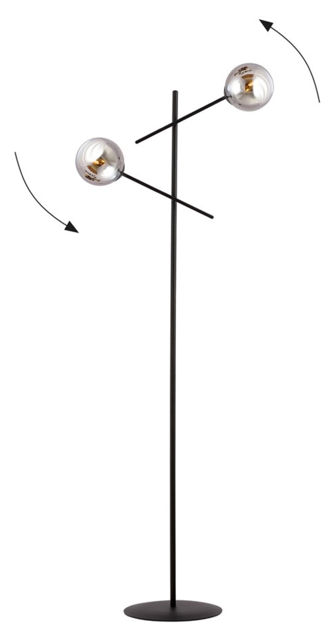 Lampa podłogowa Linear x2 czarno-szara
