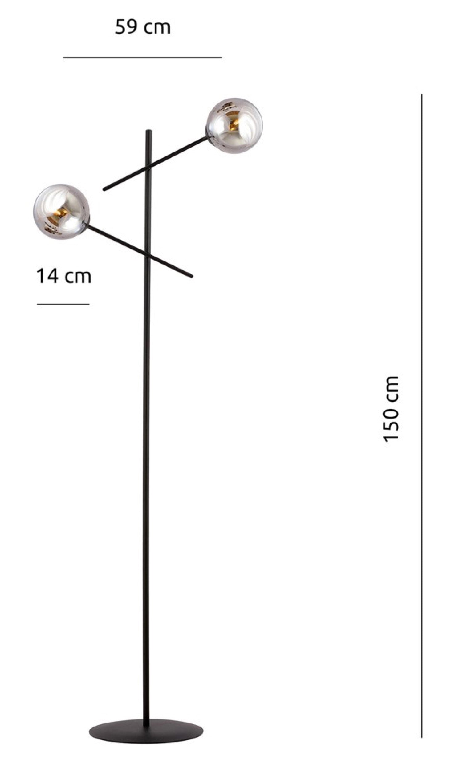 Lampa podłogowa Linear x2 czarno-szara