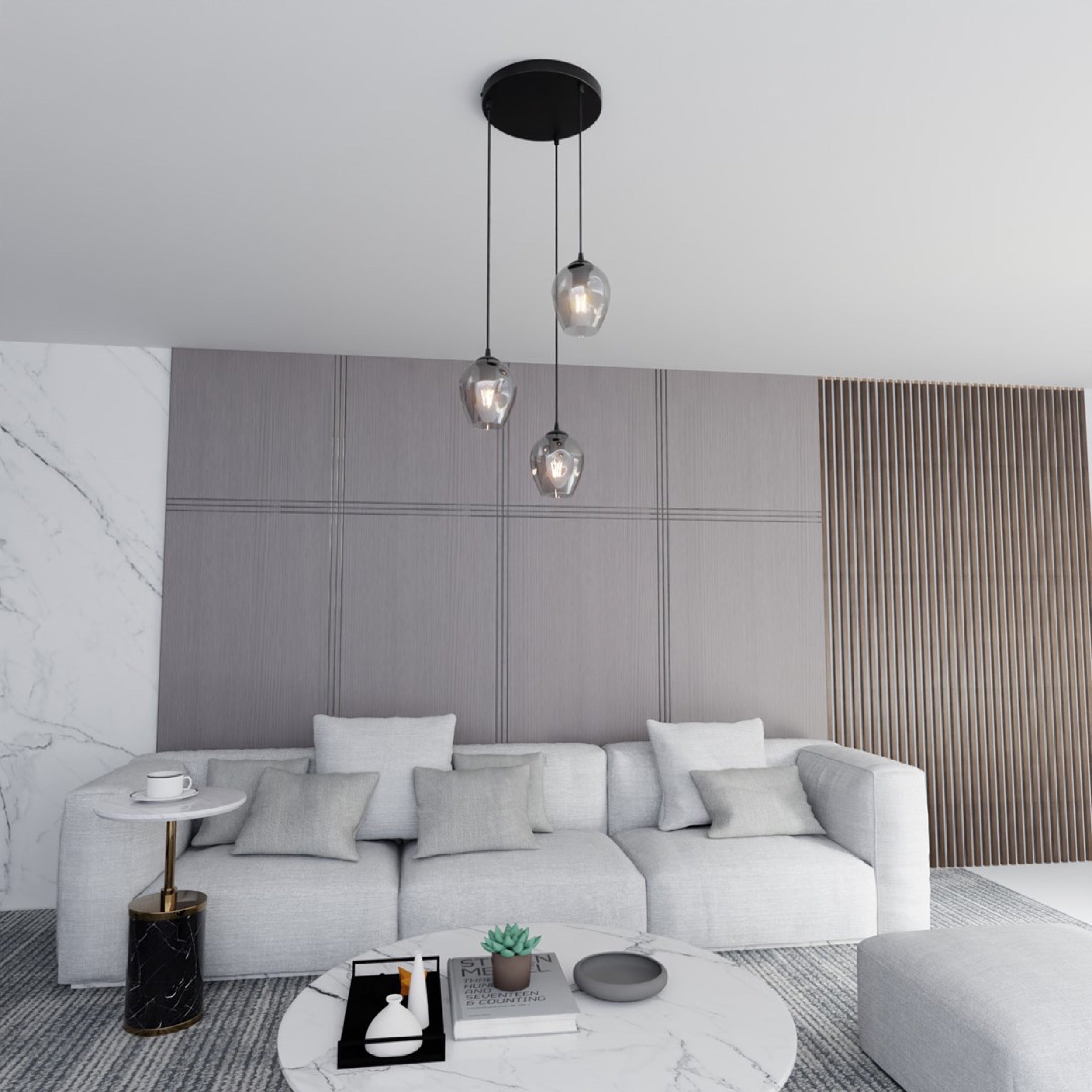 Lampa sufitowa Istar x3 czarno-szara