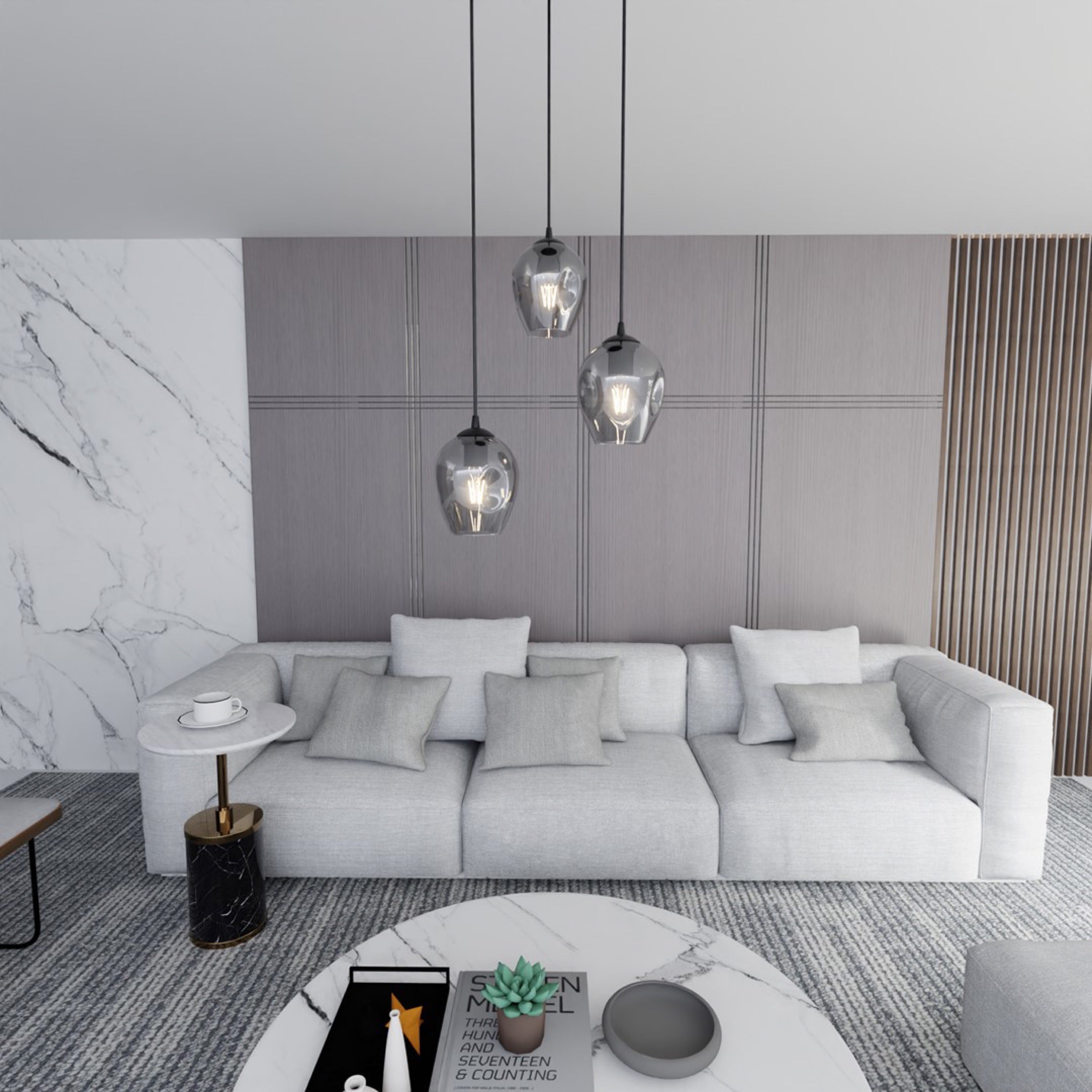 Lampa sufitowa Istar x3 czarno-szara