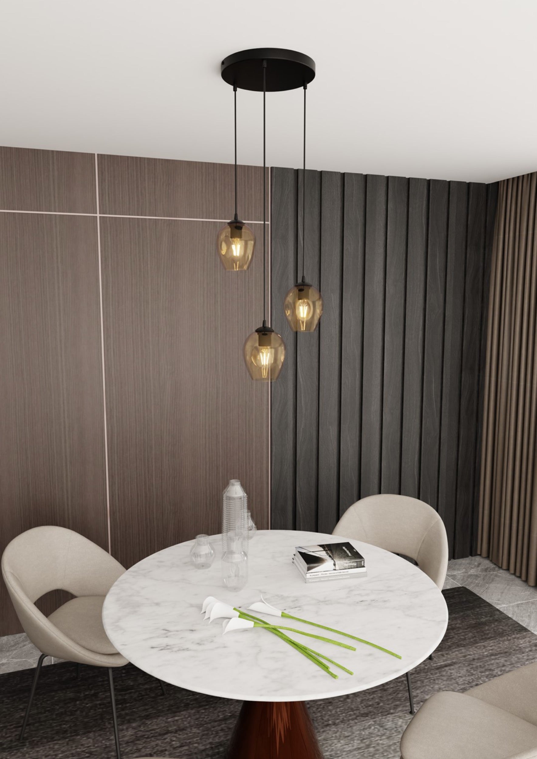 Lampa sufitowa Istar x3 czarno-beżowa