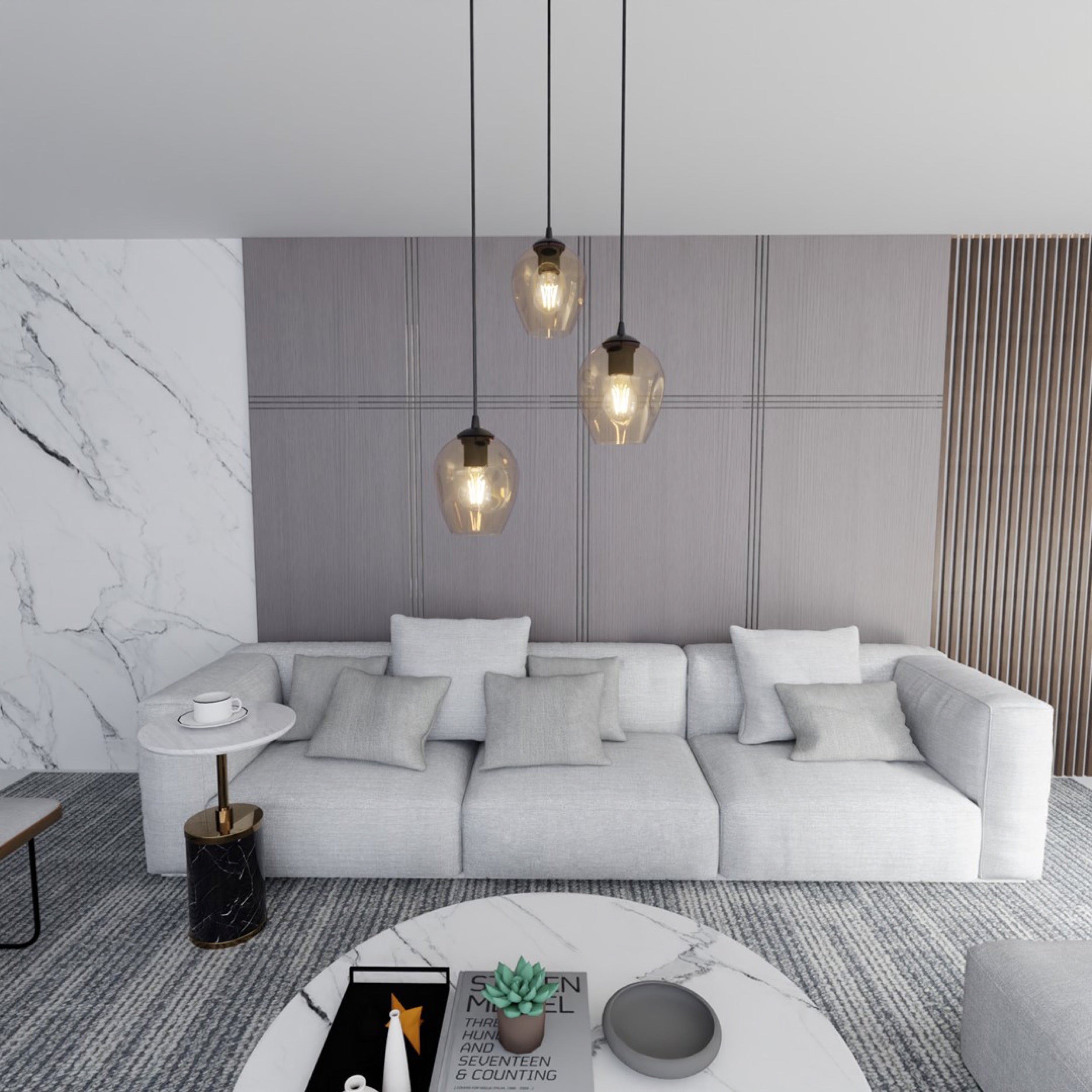 Lampa sufitowa Istar x3 czarno-beżowa