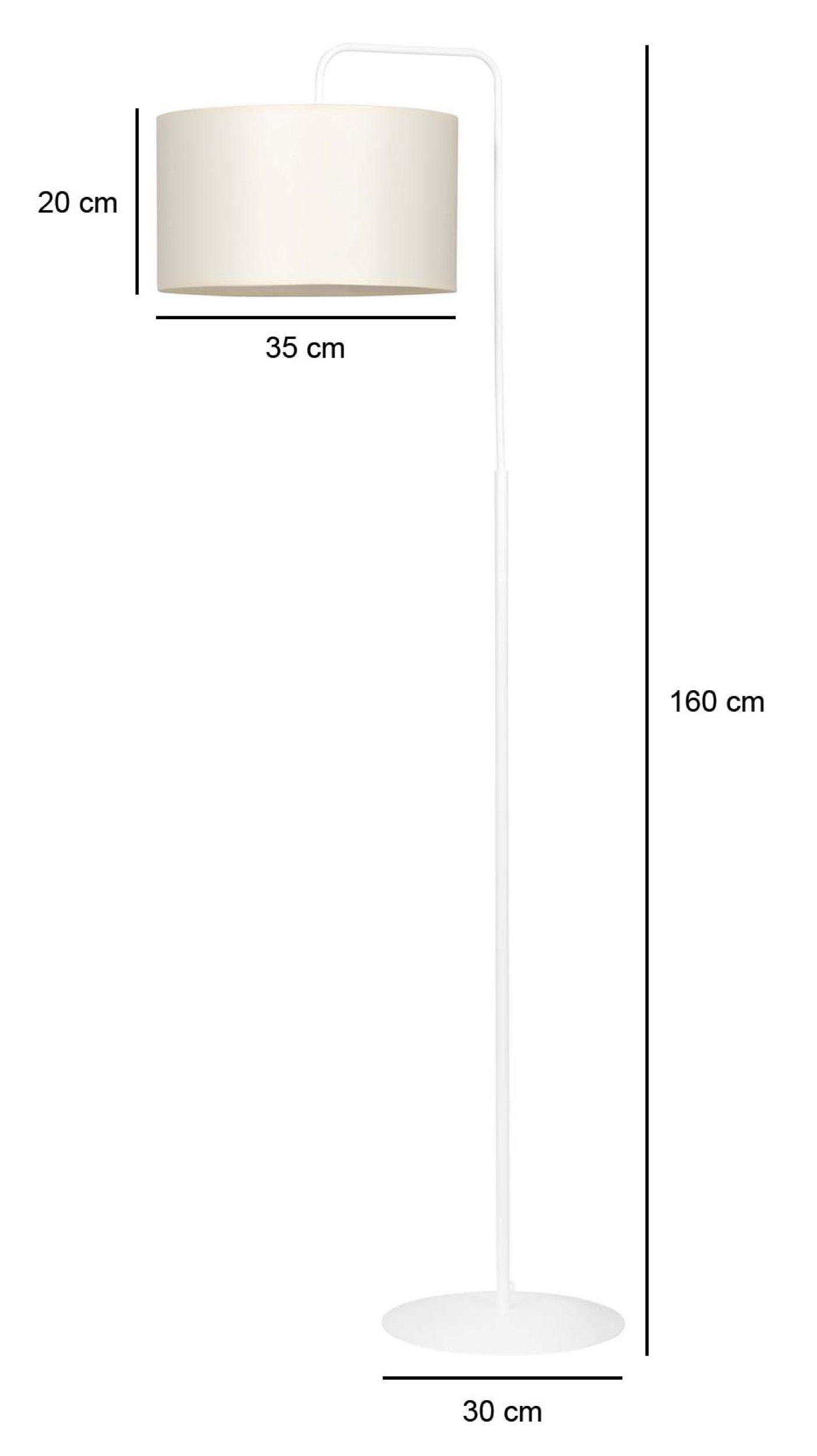 Lampa podlogowa Trapo biało-beżowa