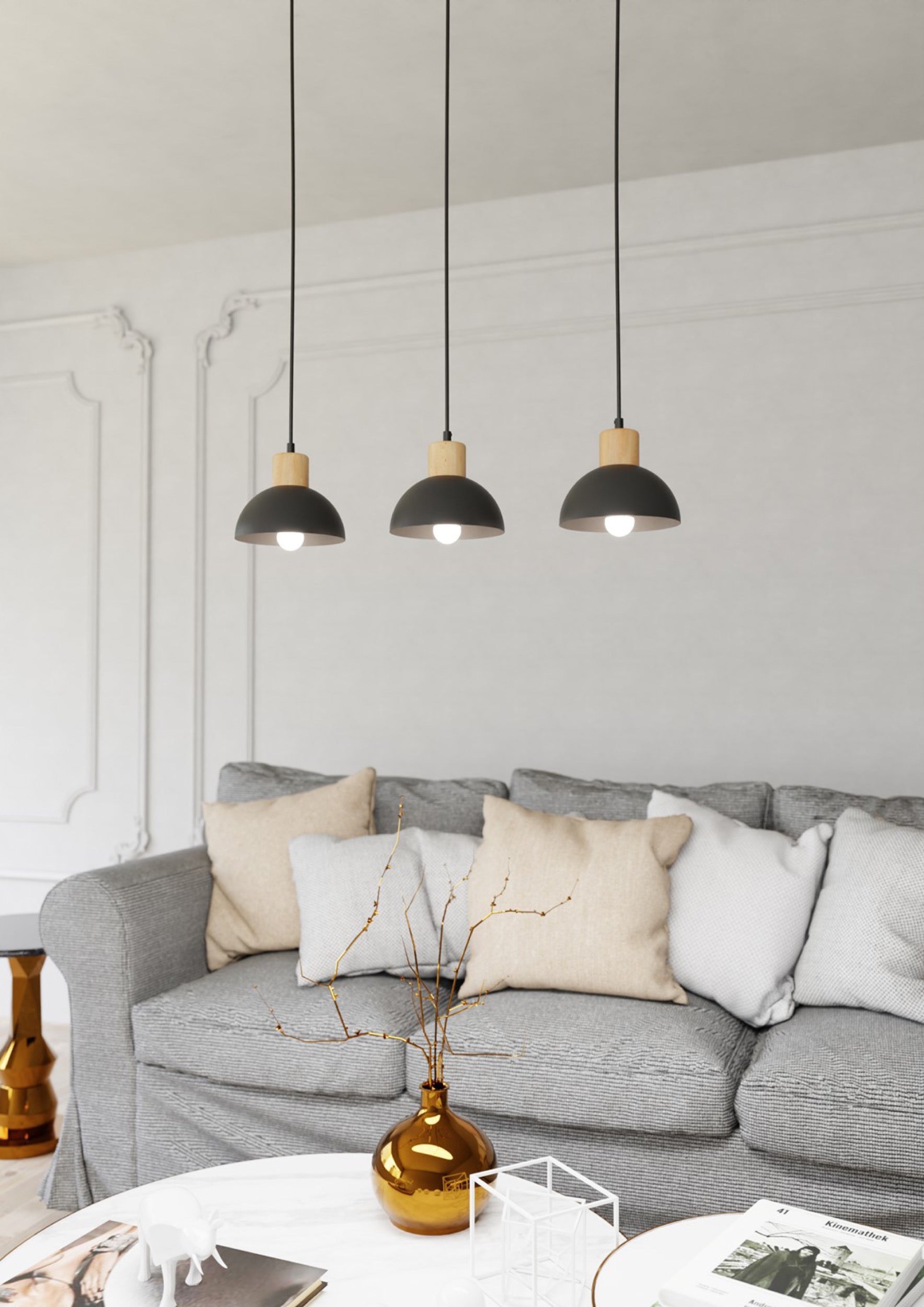 Lampa sufitowa Seco I x3 czarna