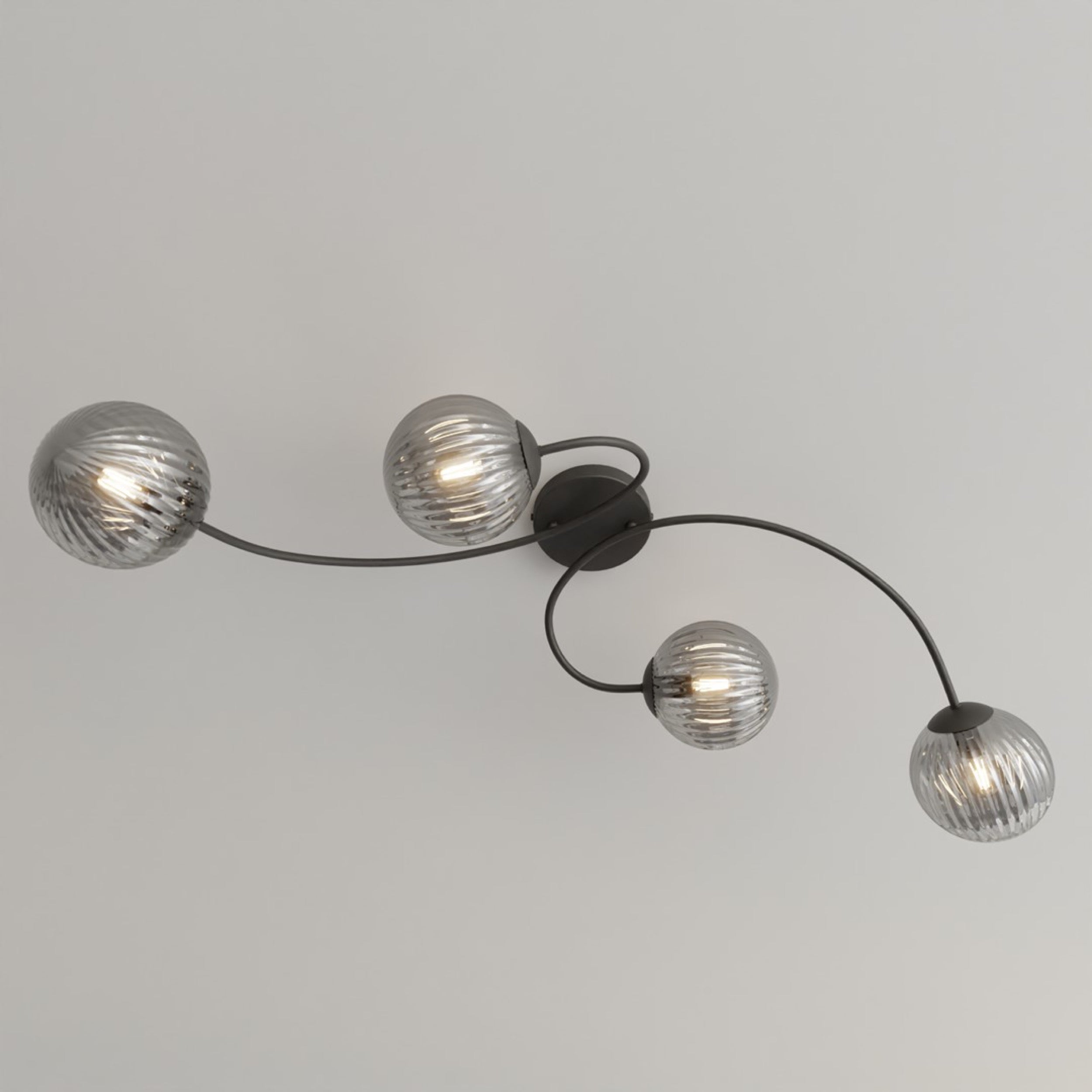 Lampa sufitowa Vibra x4 czarno-szara