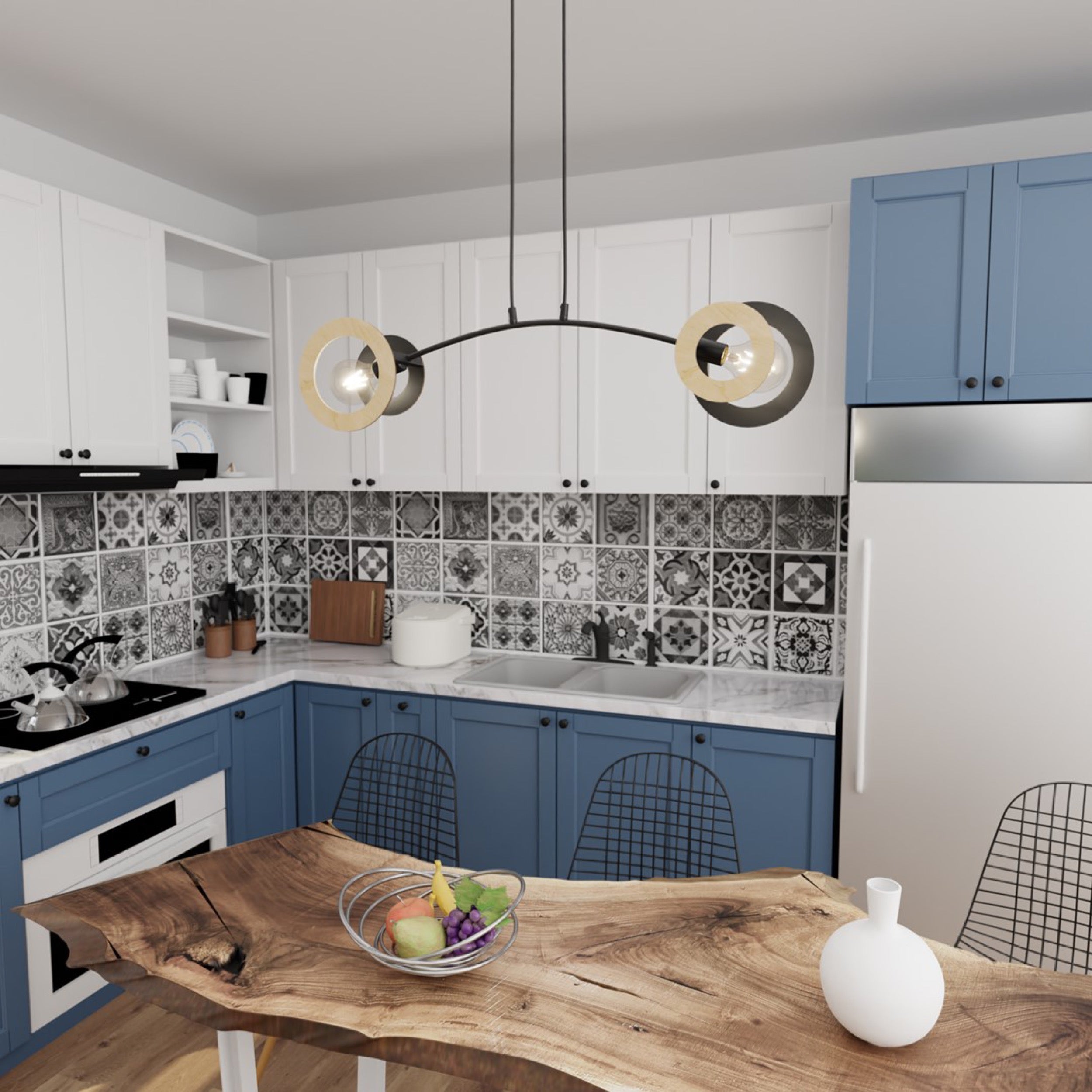 Lampa sufitowa Skiva x2 czarno-brazowa