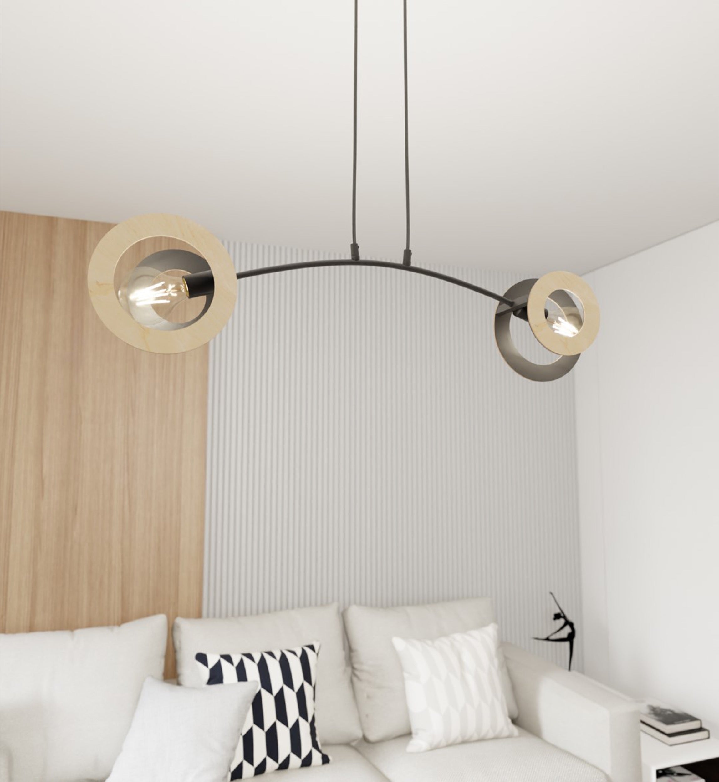 Lampa sufitowa Skiva x2 czarno-brazowa
