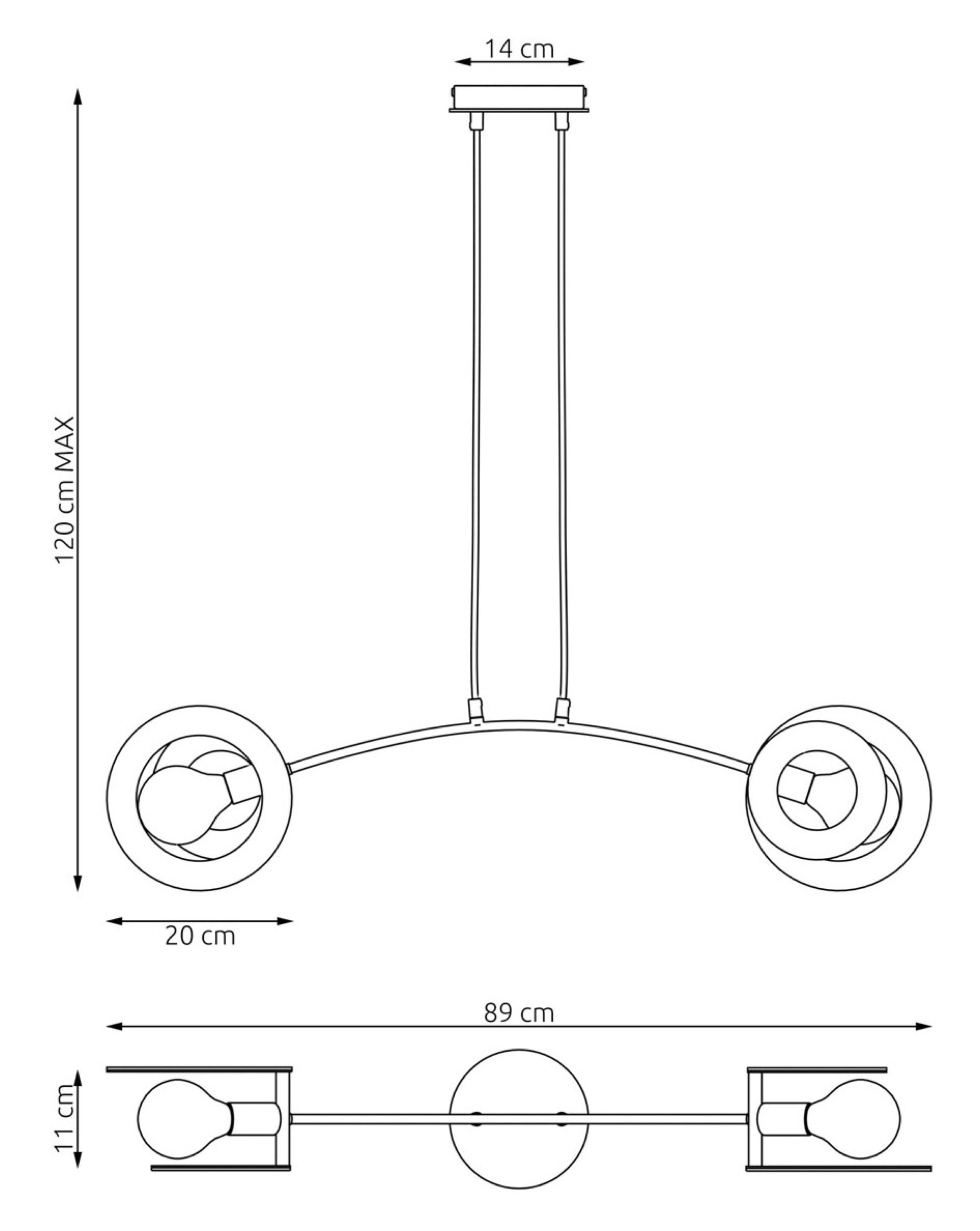 Lampa sufitowa Skiva x2 czarno-brazowa