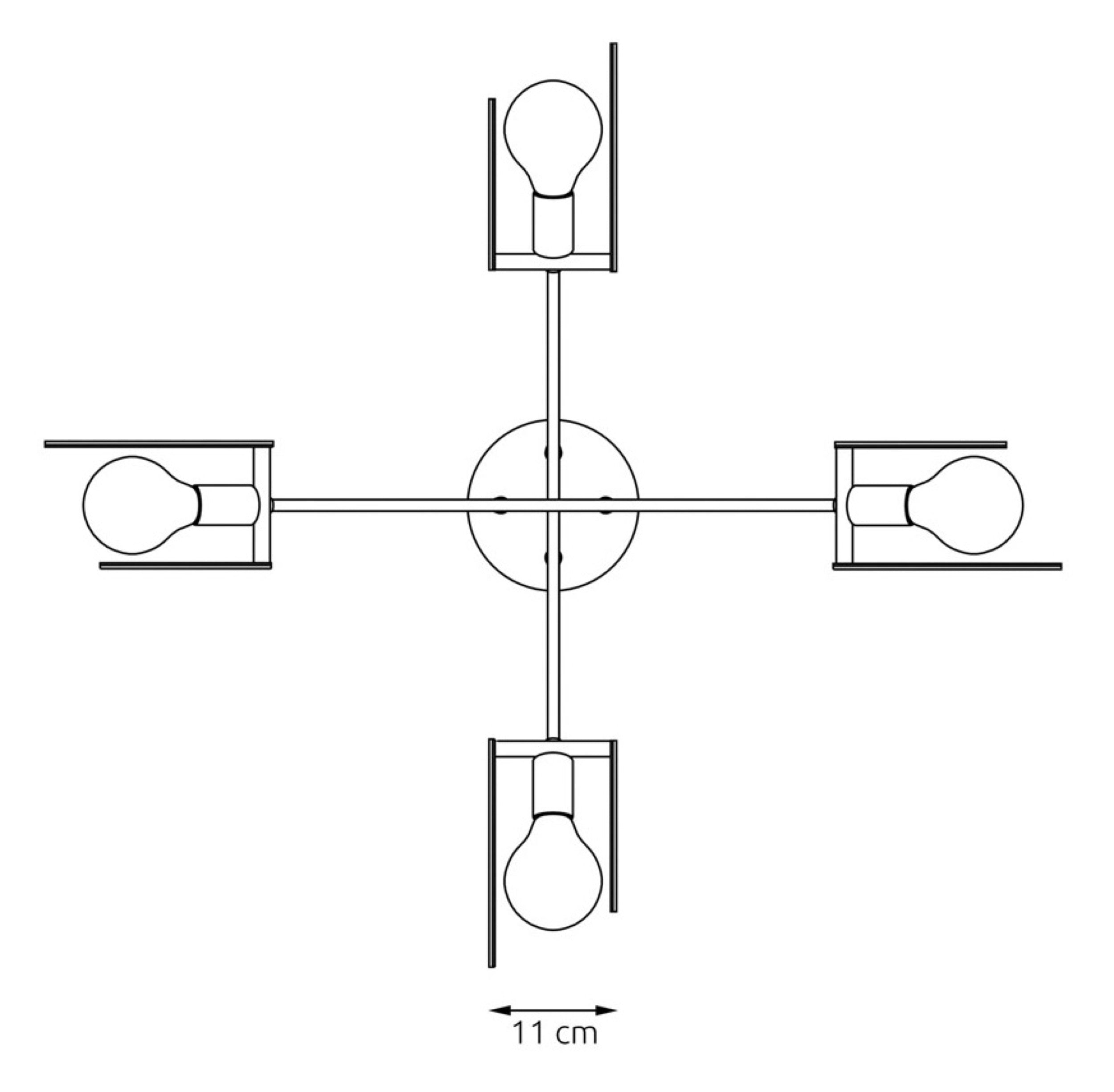 Lampa sufitowa Skiva x4 czarno-brazowa