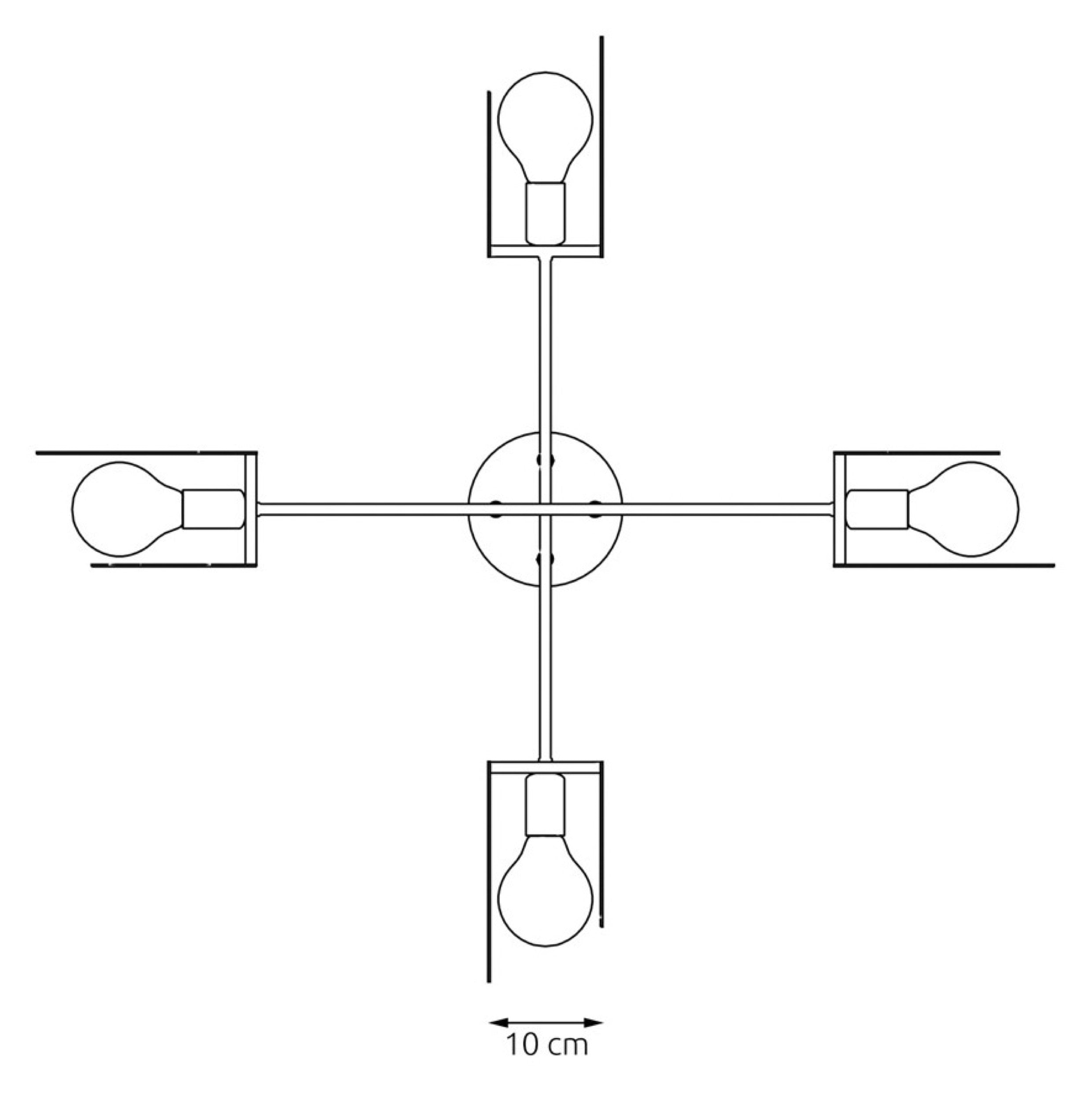 Lampa sufitowa Xotic x4 czarna