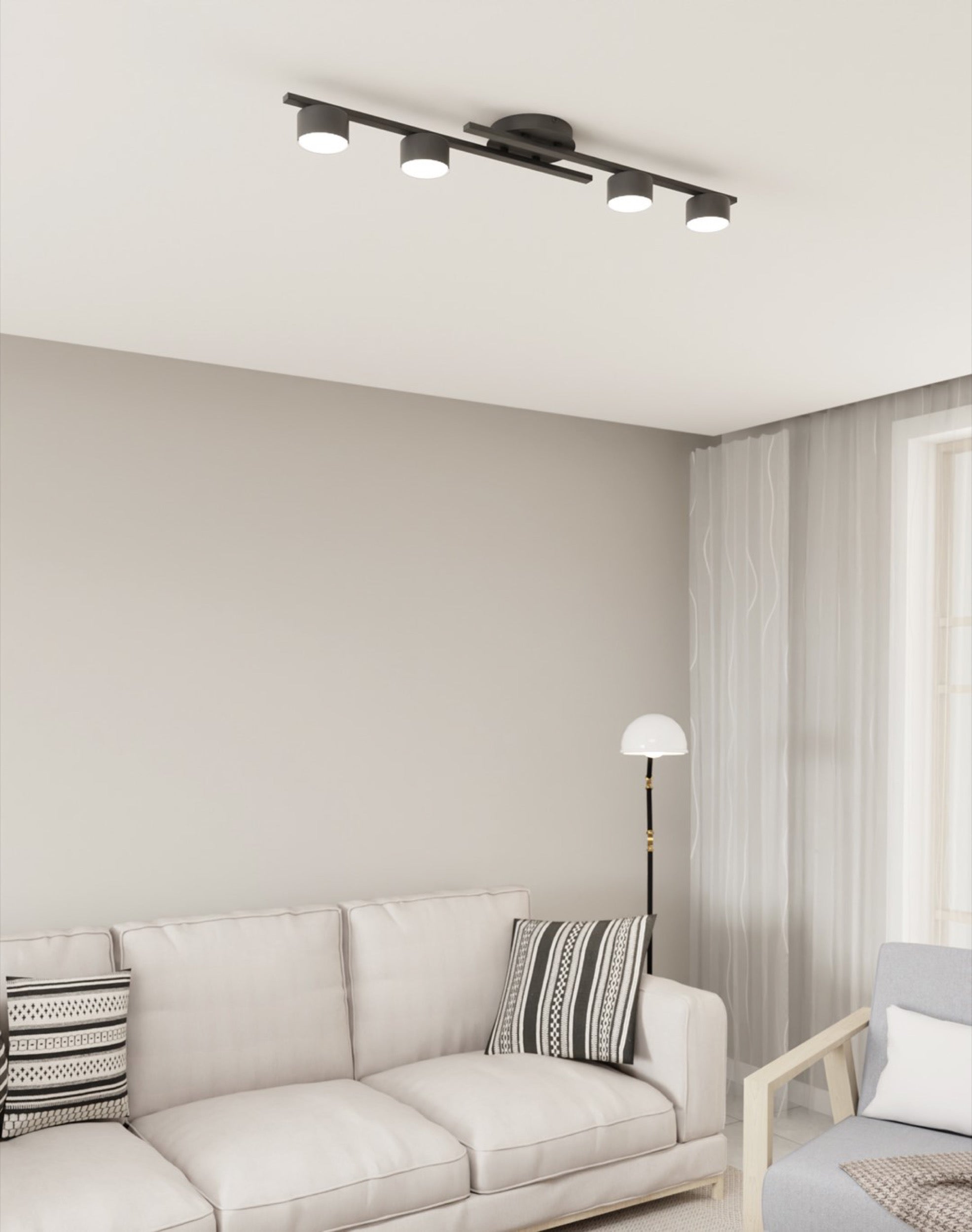 Lampa sufitowa Fragment x4 czarna