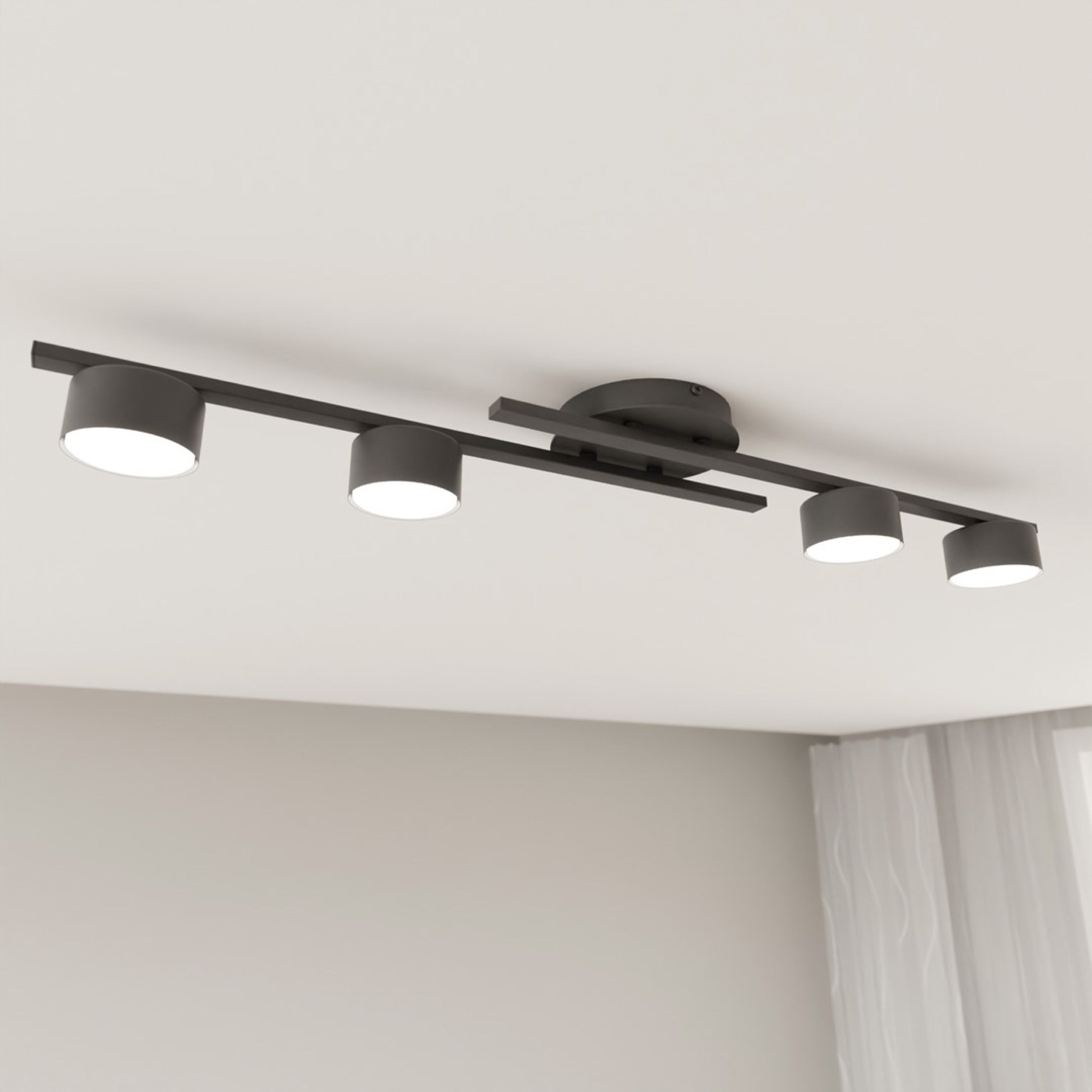 Lampa sufitowa Fragment x4 czarna