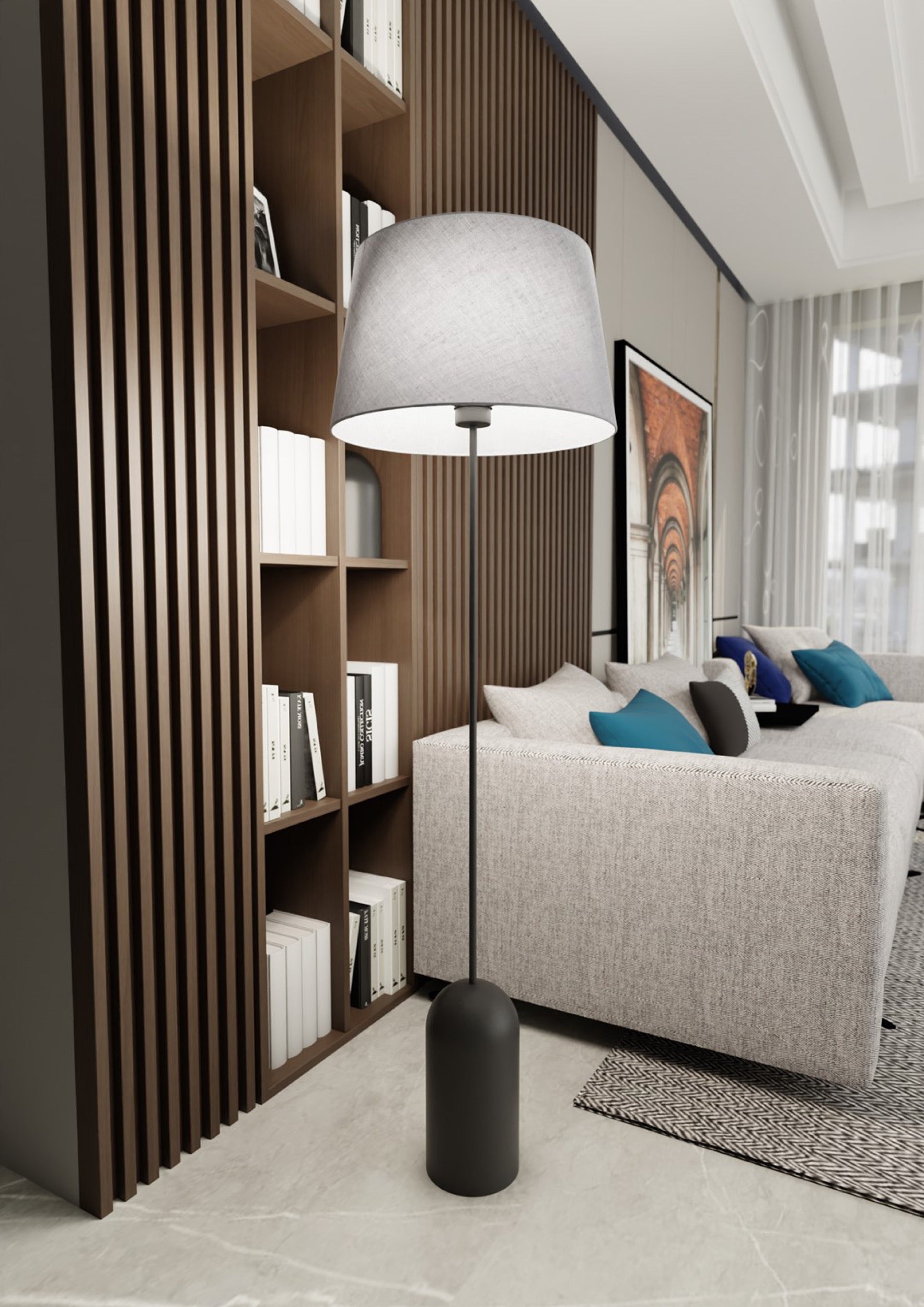 Lampa podłogowa Pearl szara