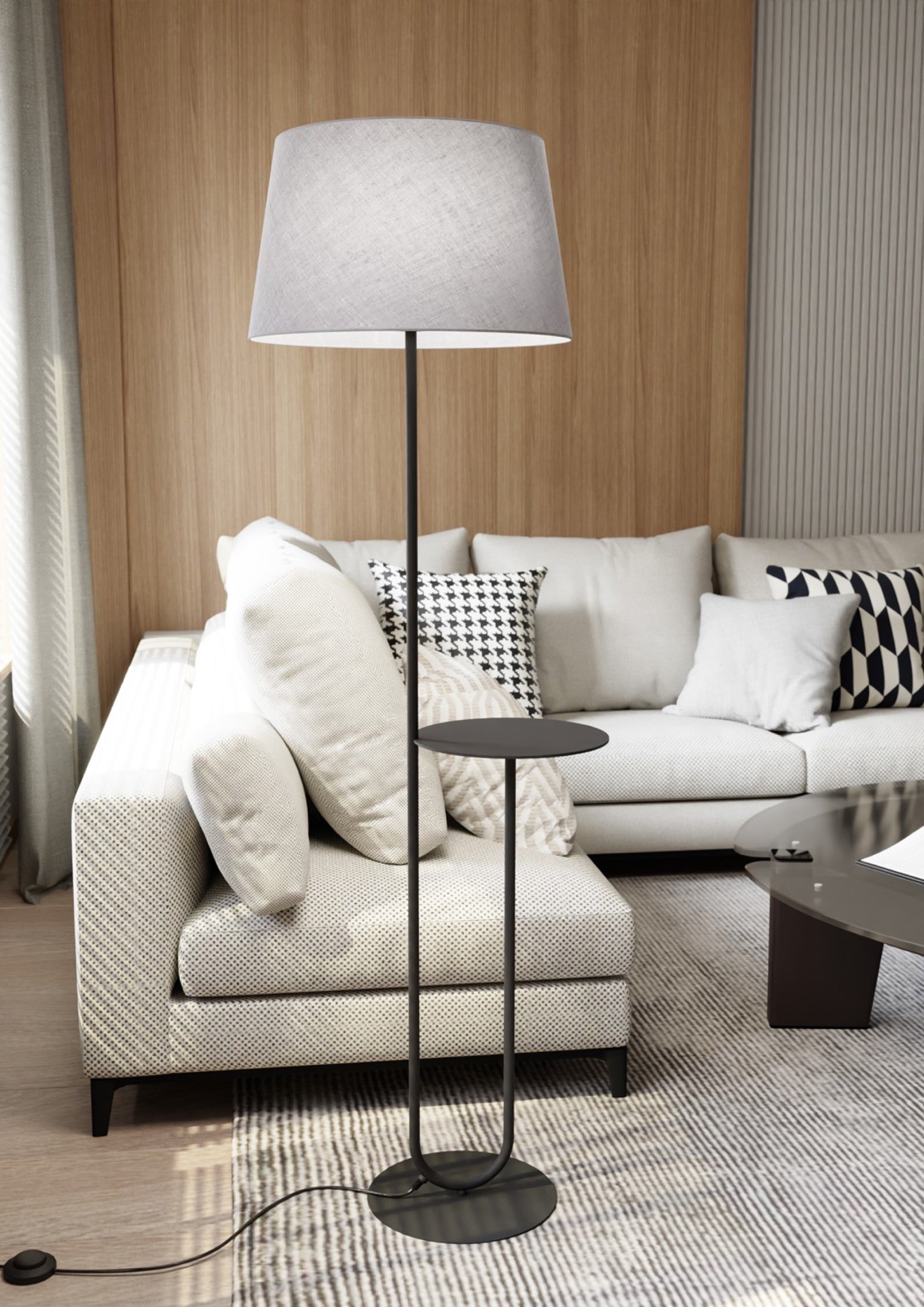 Lampa podłogowa Hotel szara