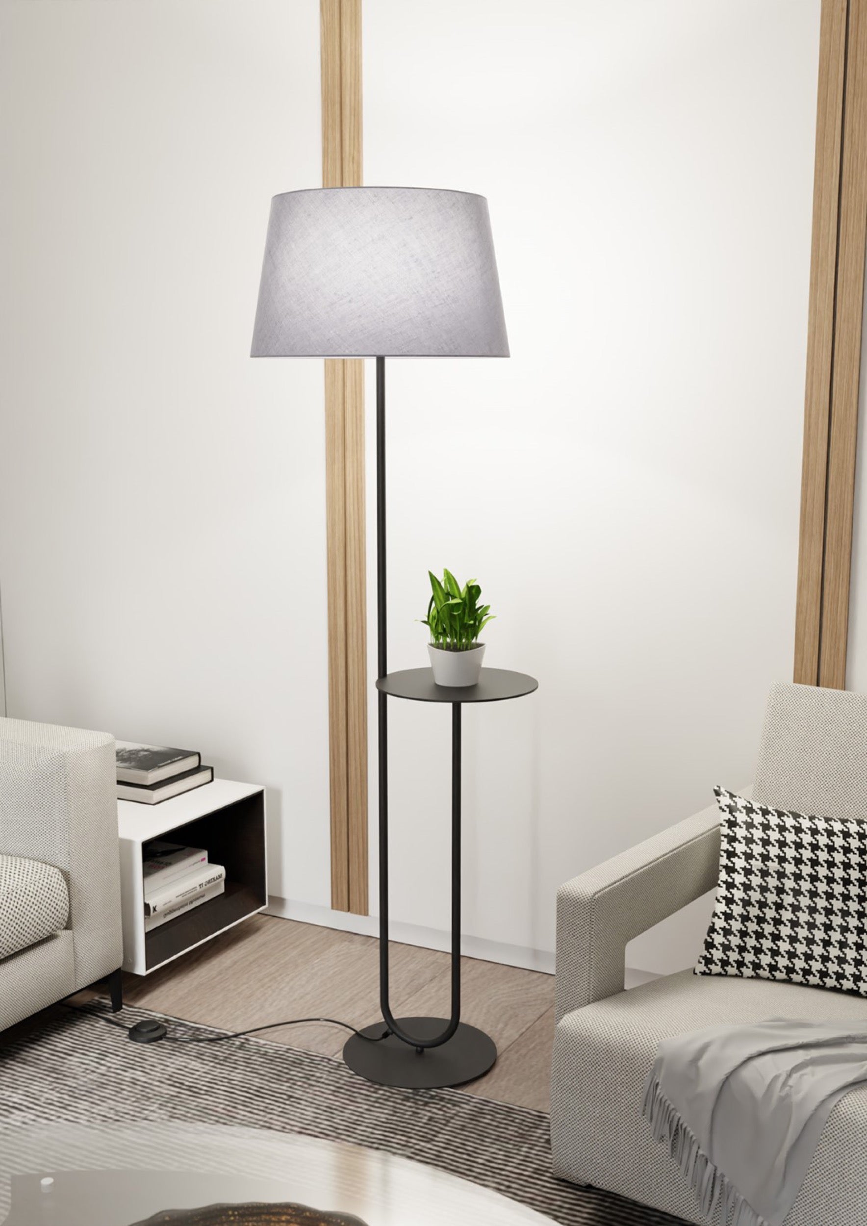 Lampa podłogowa Hotel szara