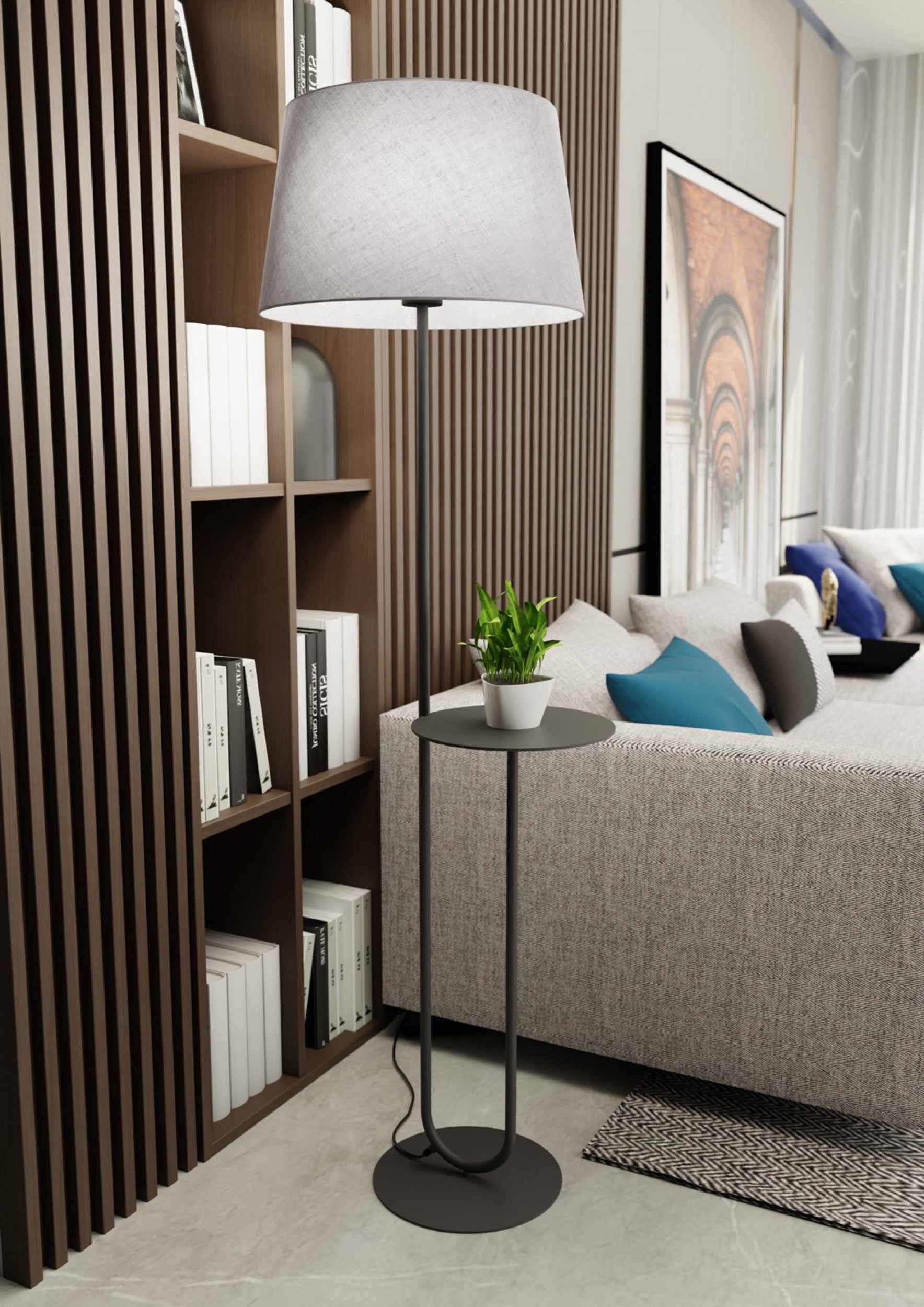 Lampa podłogowa Hotel szara