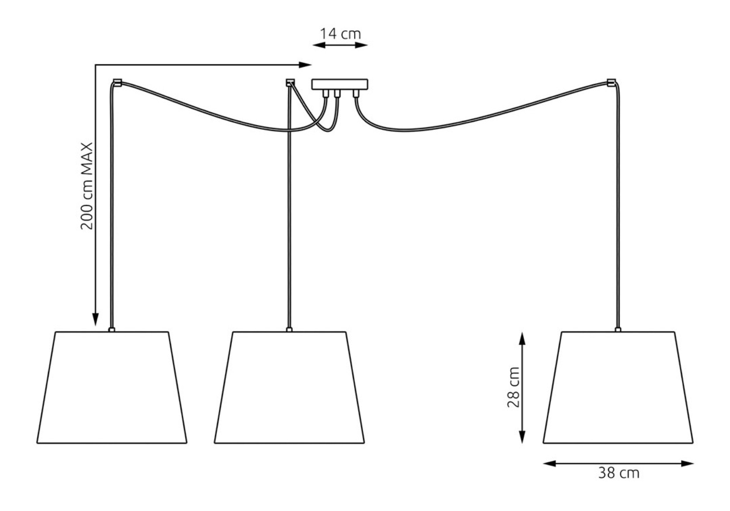 Lampa sufitowa Ascot x3 beżowa
