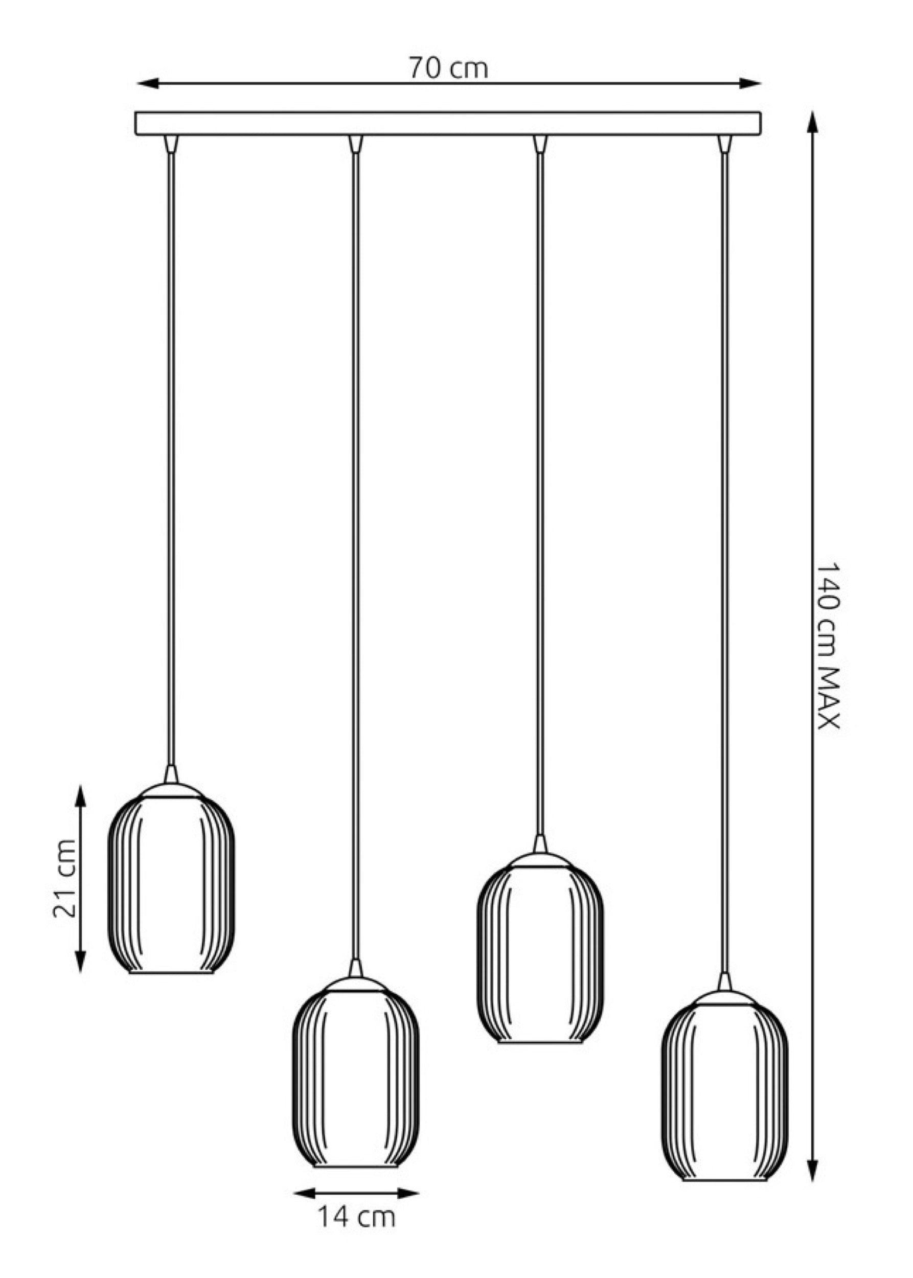 Lampa sufitowa Verdi I x4 czarna