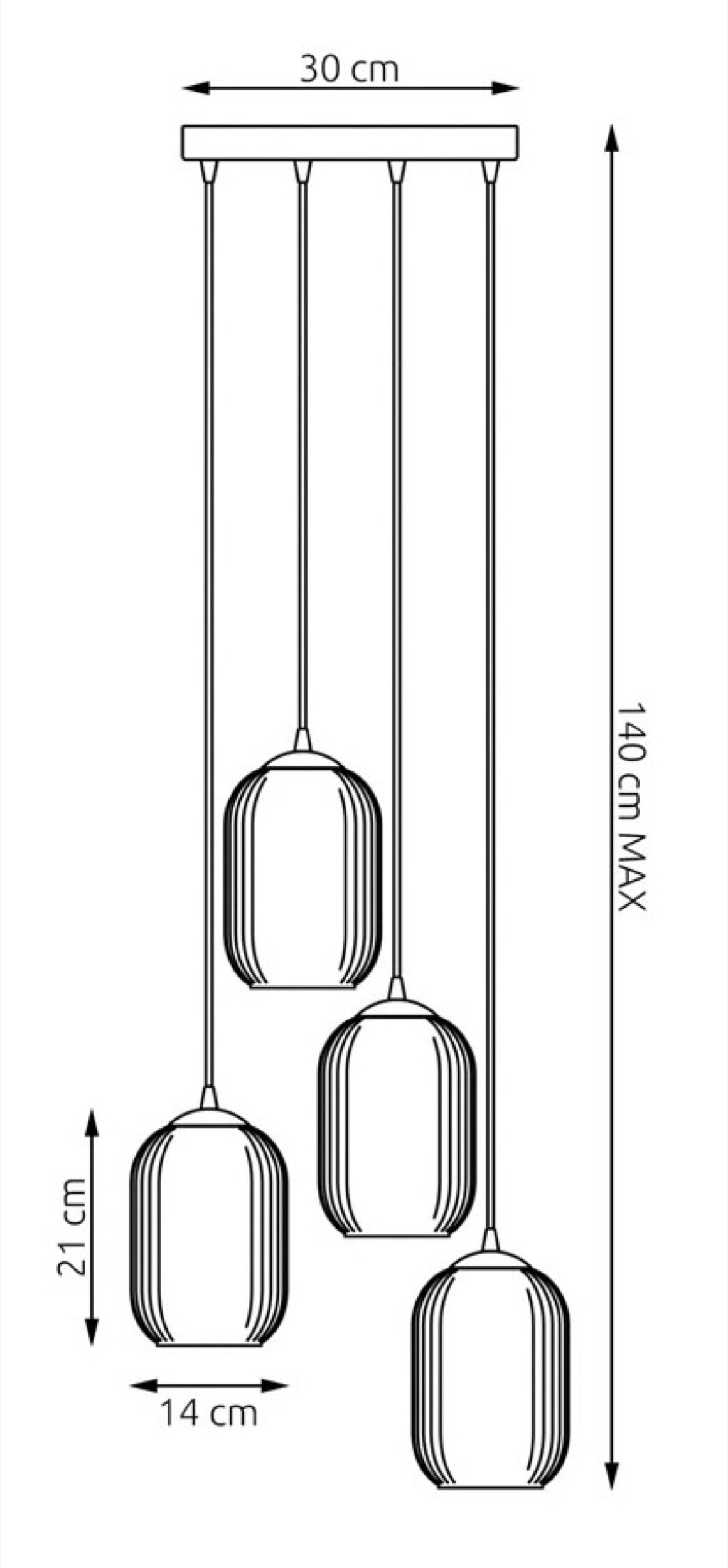 Lampa sufitowa Verdi II x4 czarna