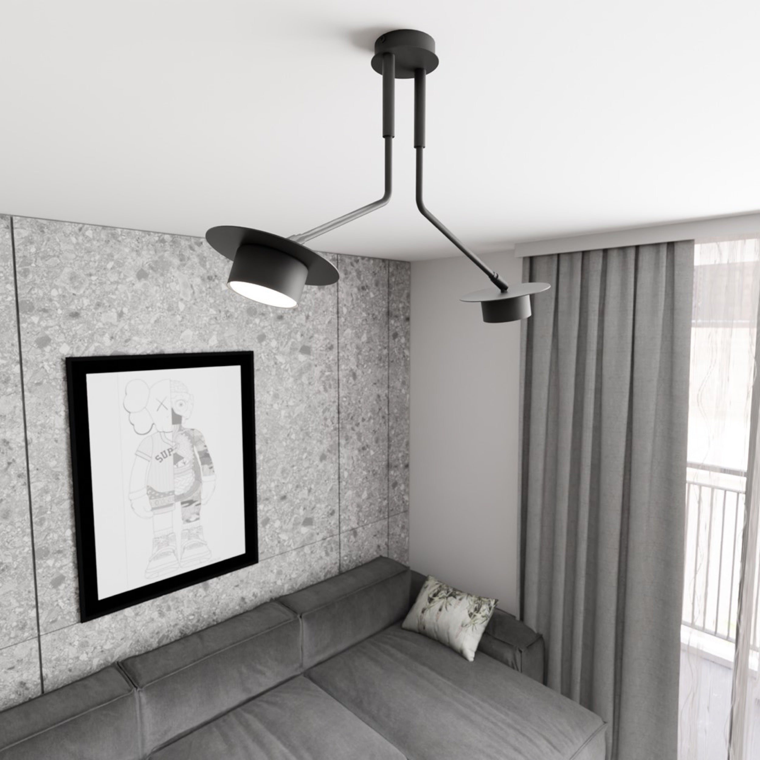 Lampa sufitowa Mizu x2 czarna