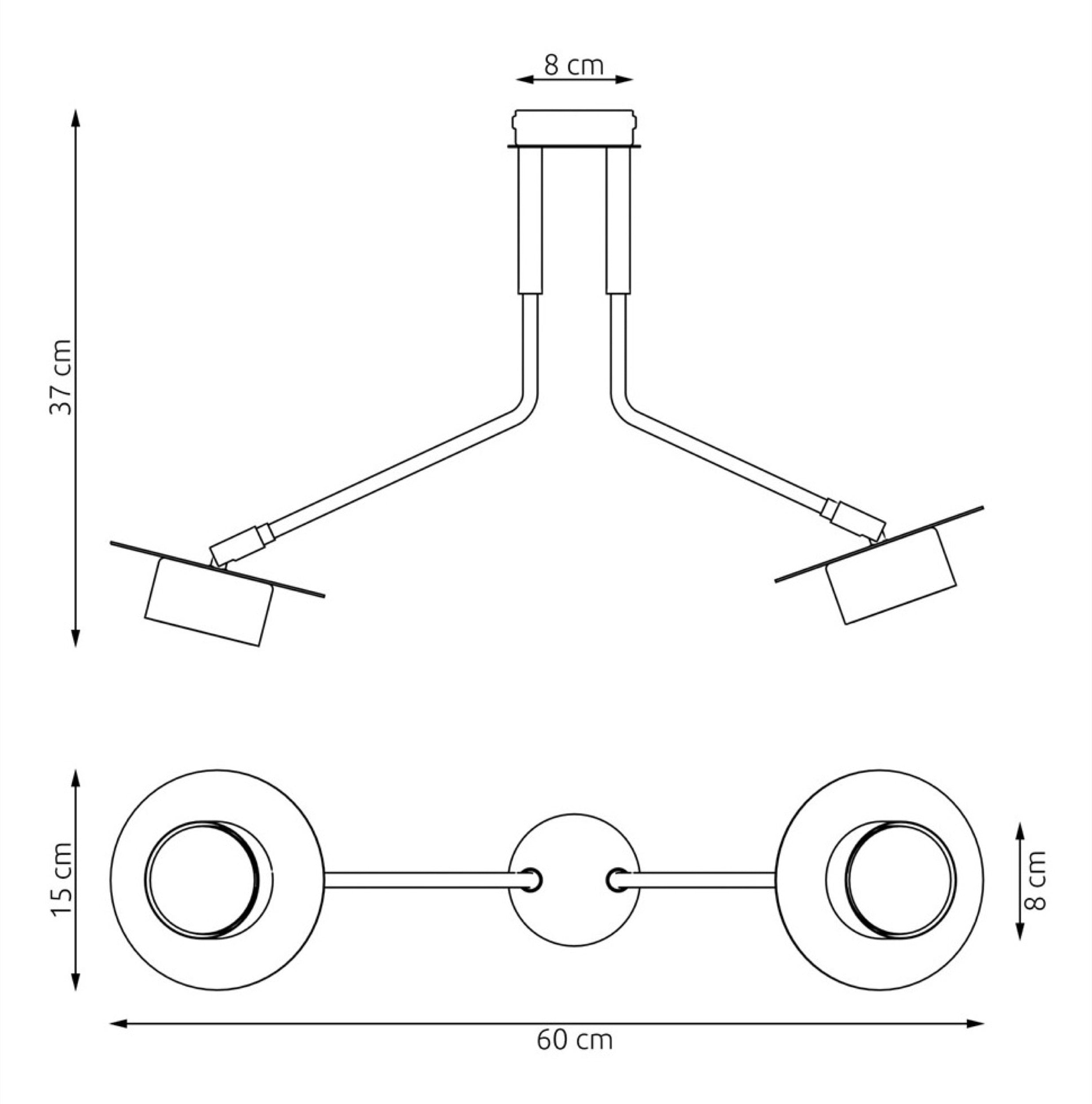 Lampa sufitowa Mizu x2 czarna