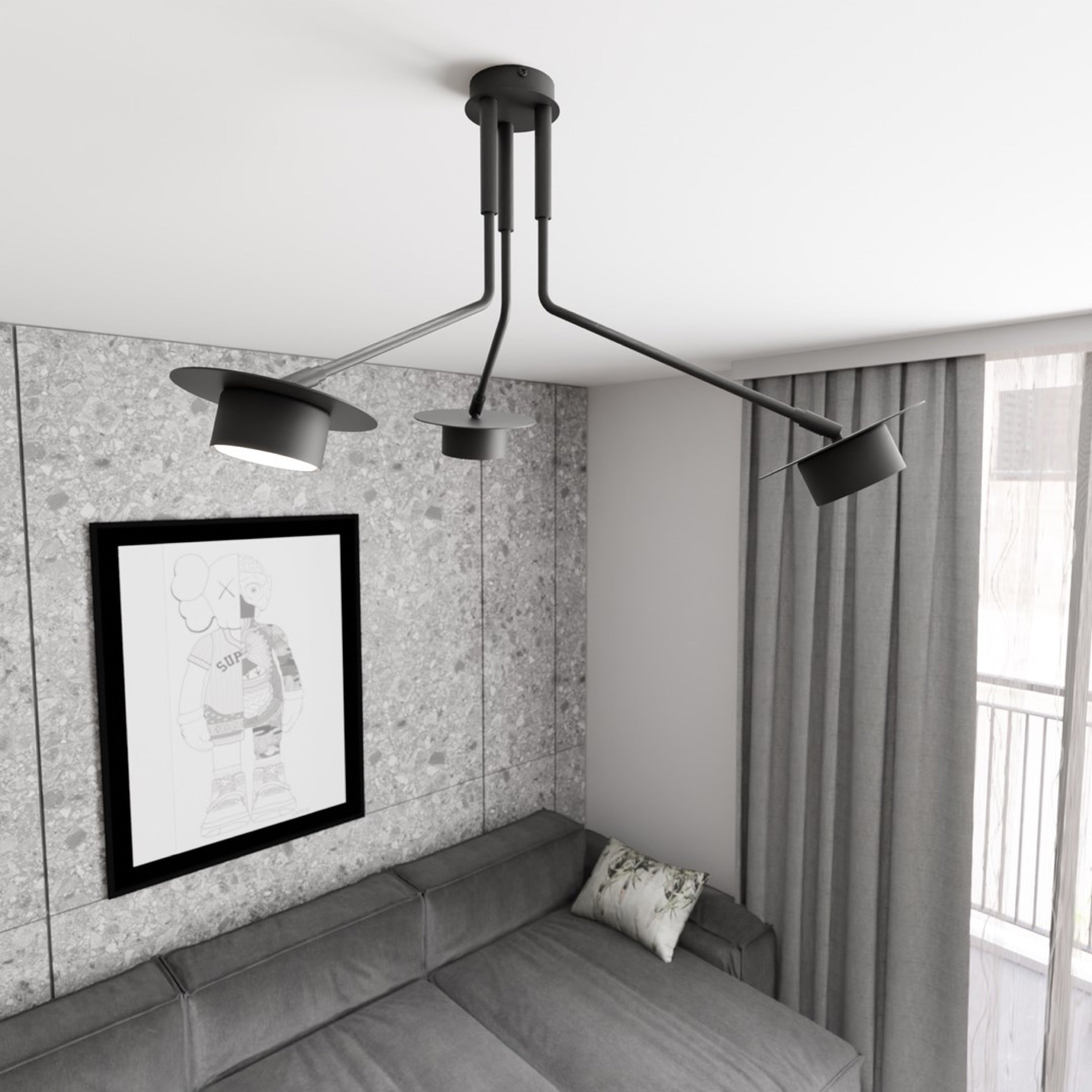 Lampa sufitowa Mizu x3 czarna