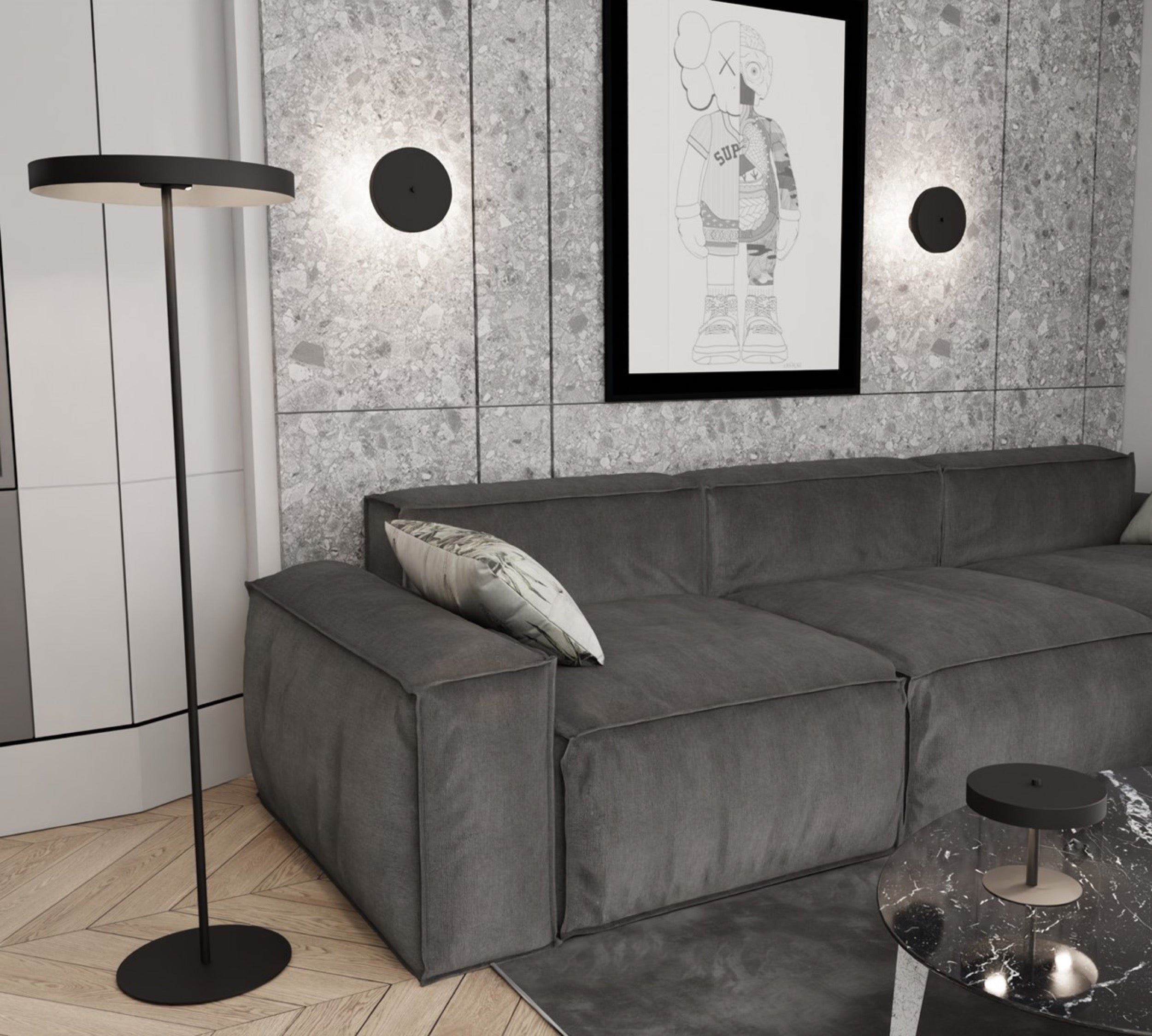 Lampa podłogowa Nemo x3 czarna