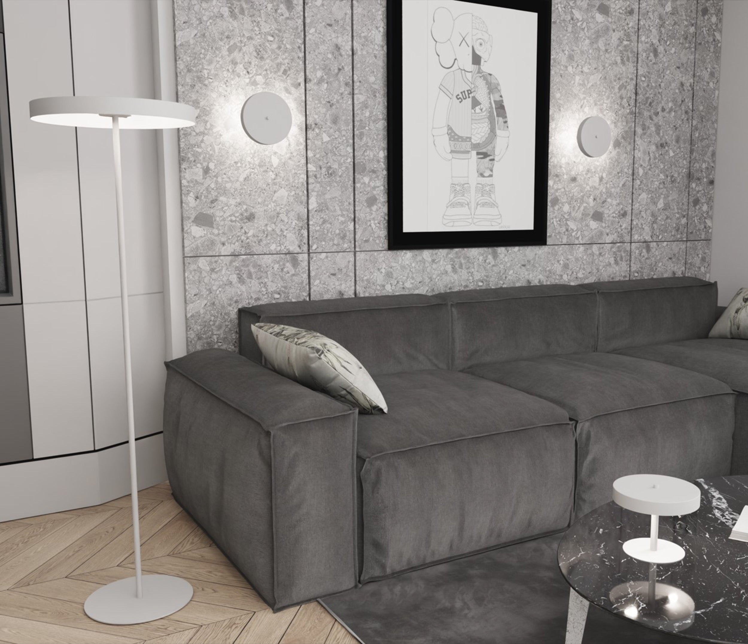 Lampa podłogowa Nemo x3 biała