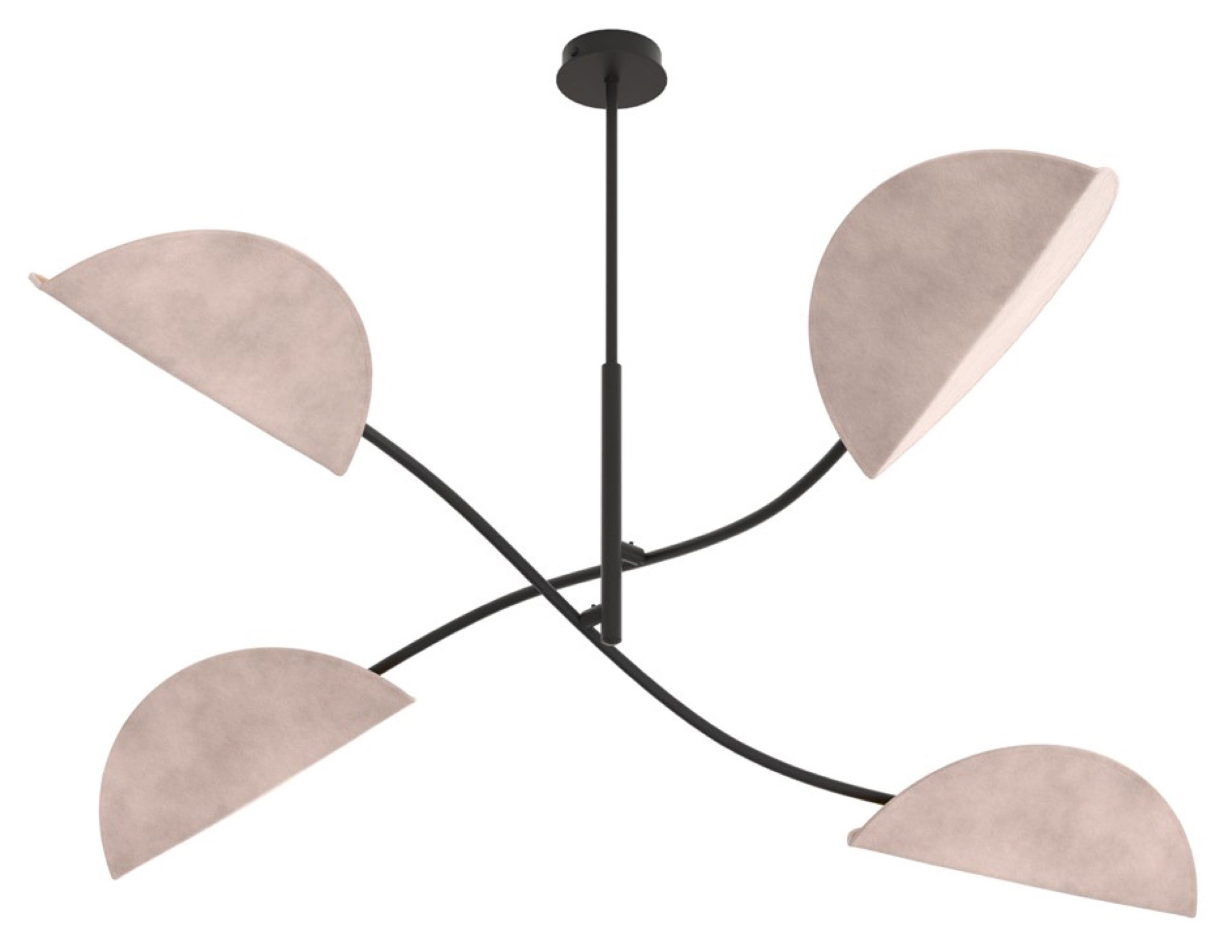 Lampa sufitowa Lotus x4 czarno-szara
