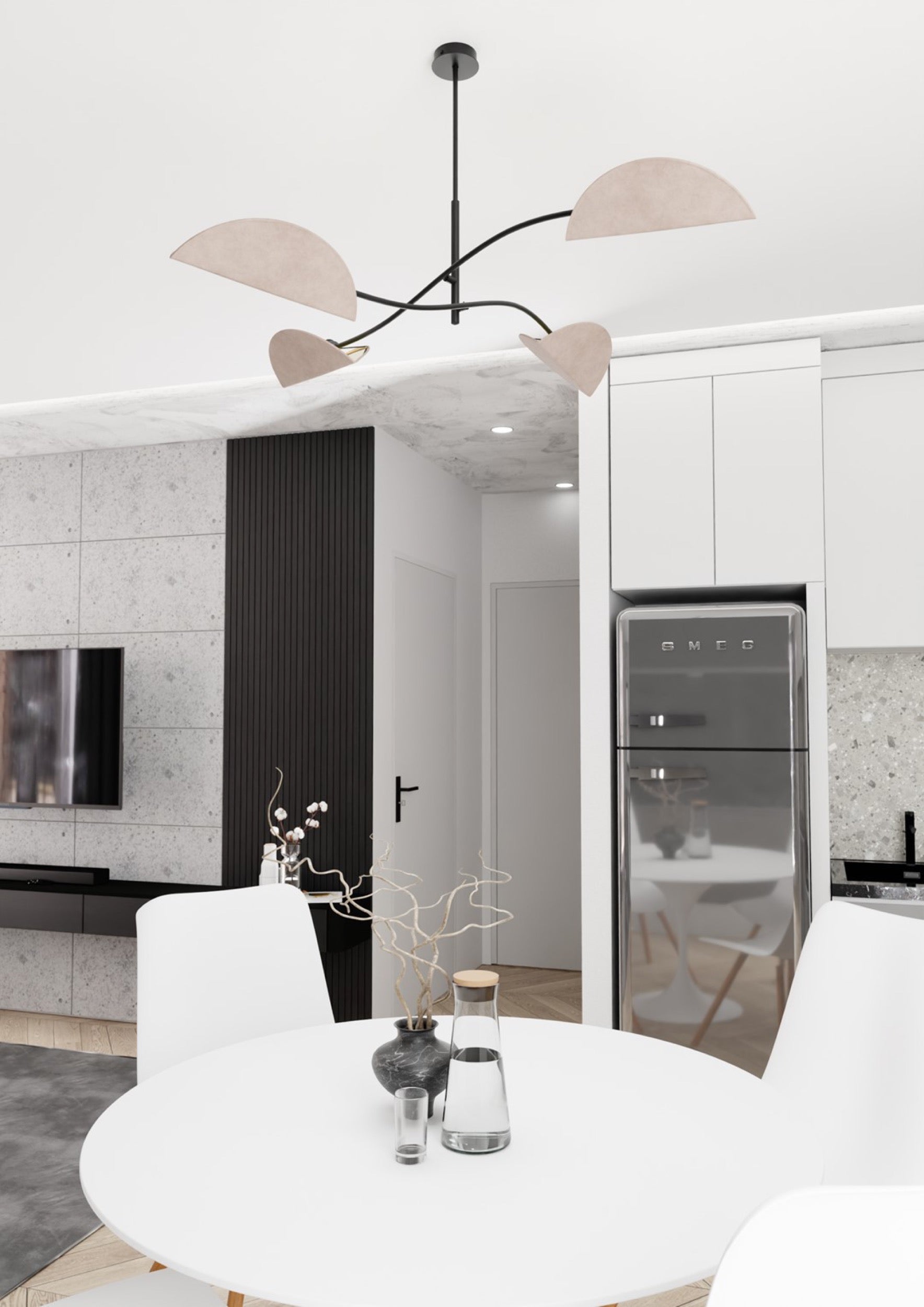 Lampa sufitowa Lotus x4 czarno-szara
