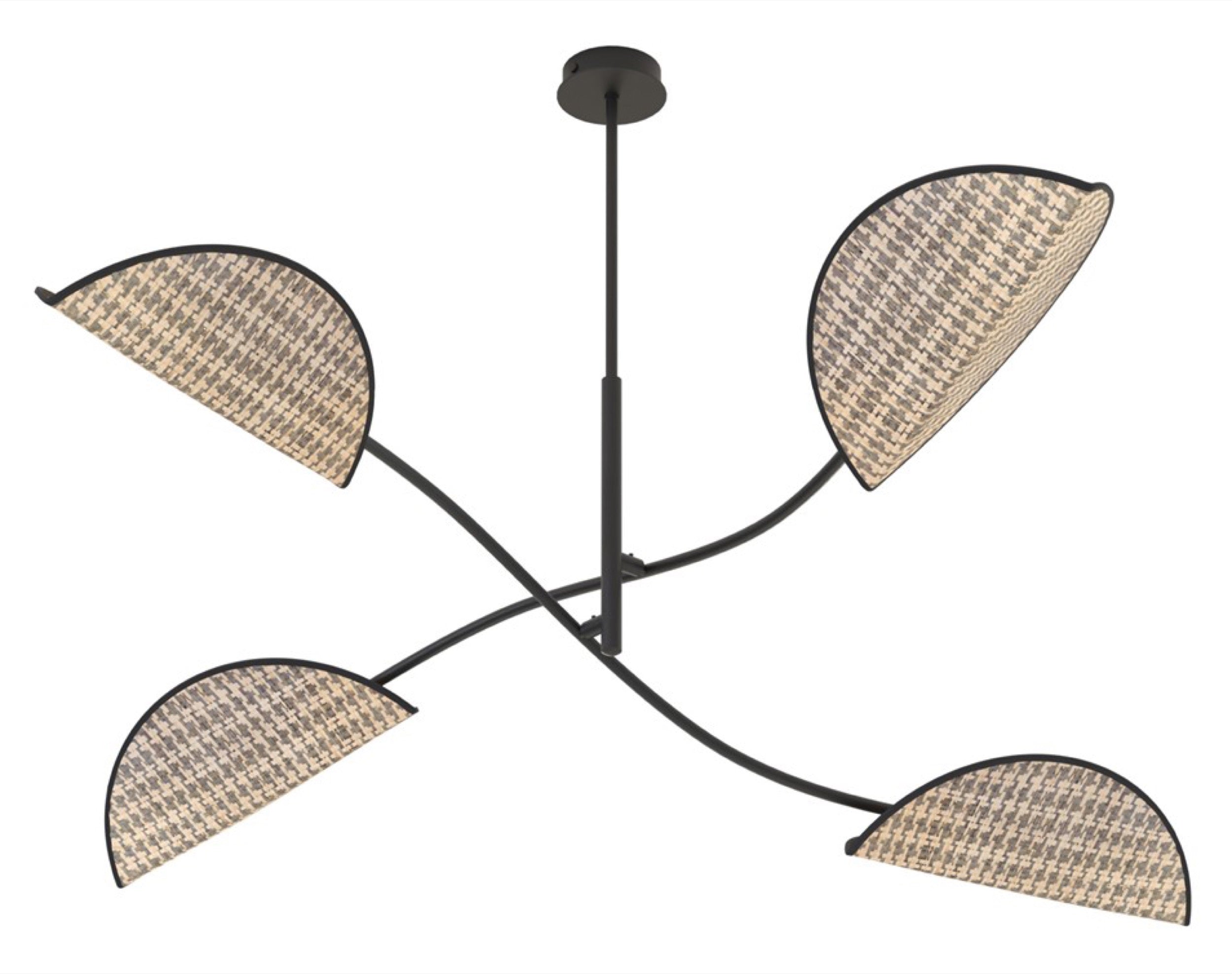 Lampa sufitowa Lotus x4 czarno-brązowa