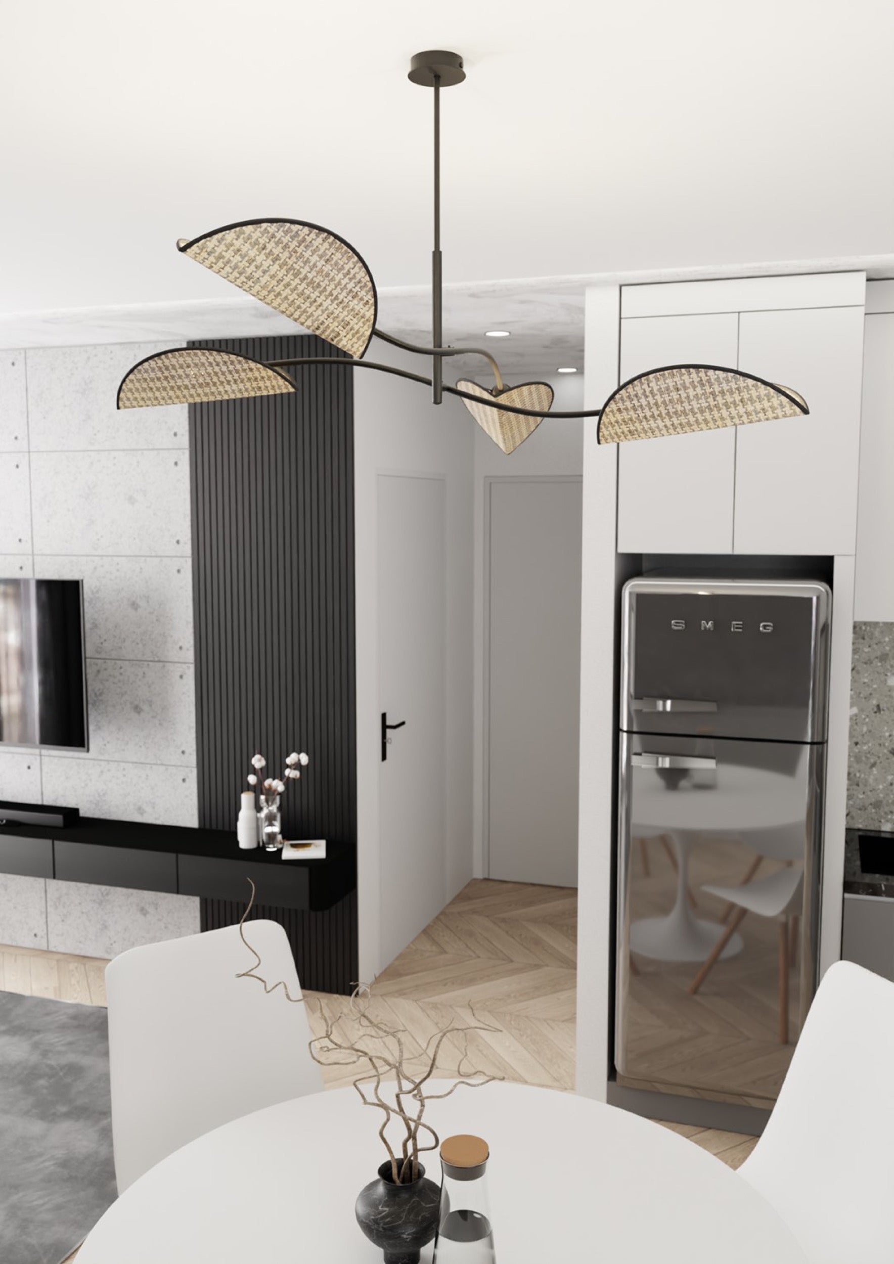 Lampa sufitowa Lotus x4 czarno-brązowa