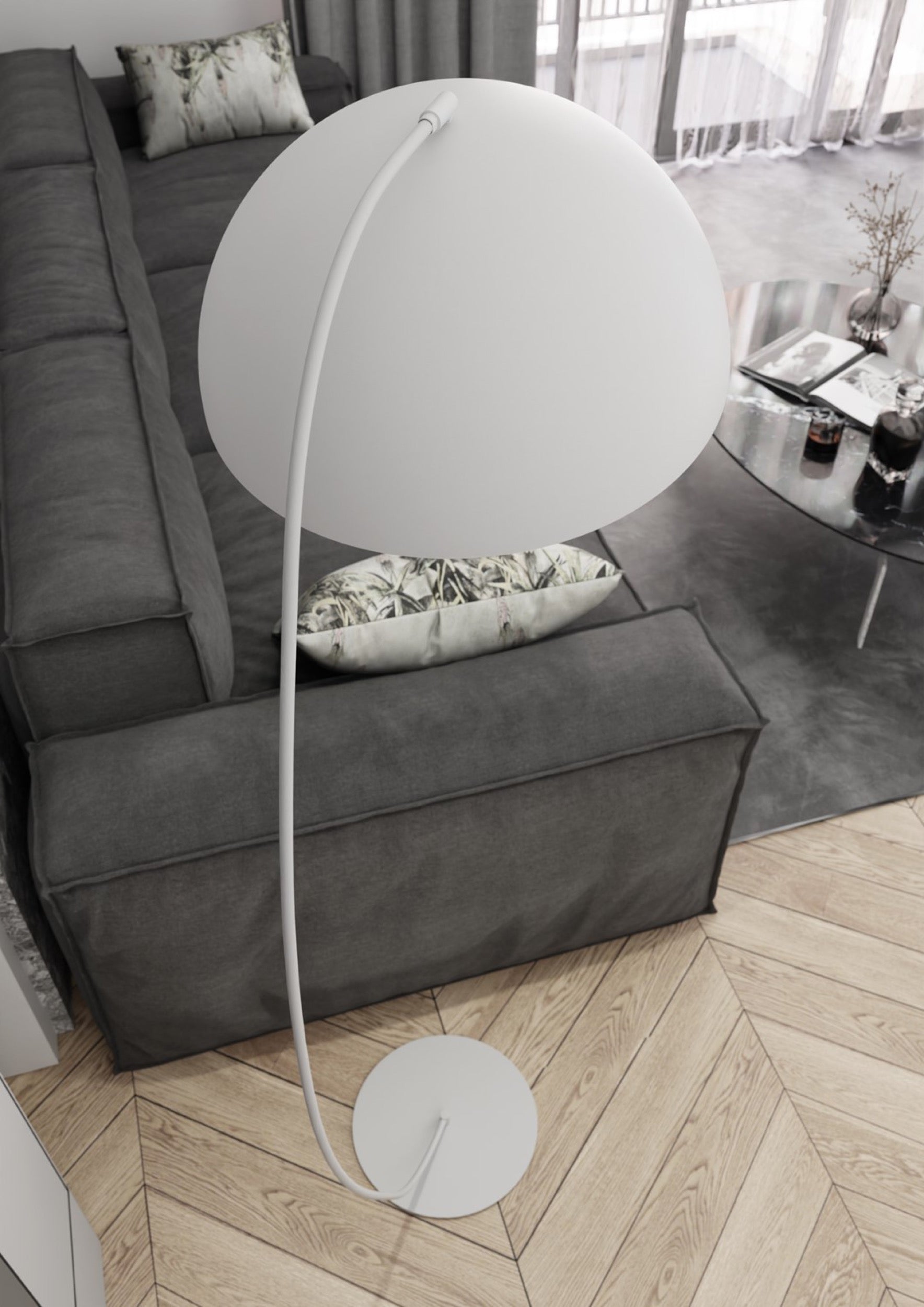 Lampa podłogowa Arcos biała