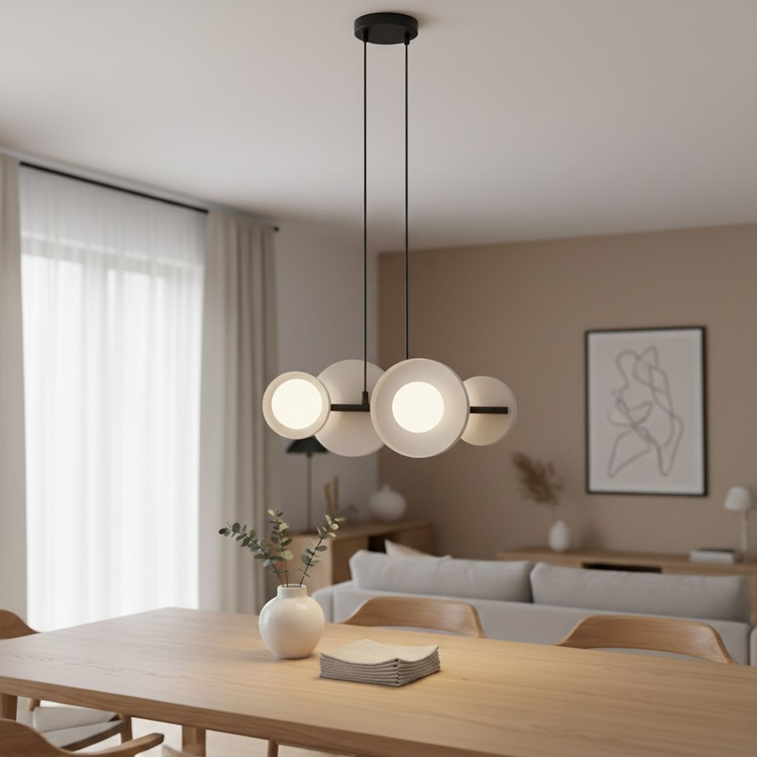 Lampa wisząca Model x4 ciepły szary