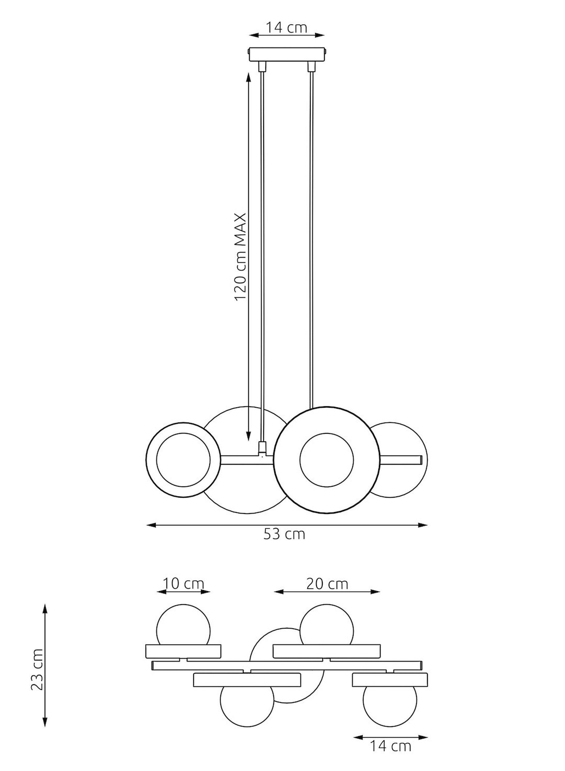 Lampa wisząca Model x4 ciepły szary