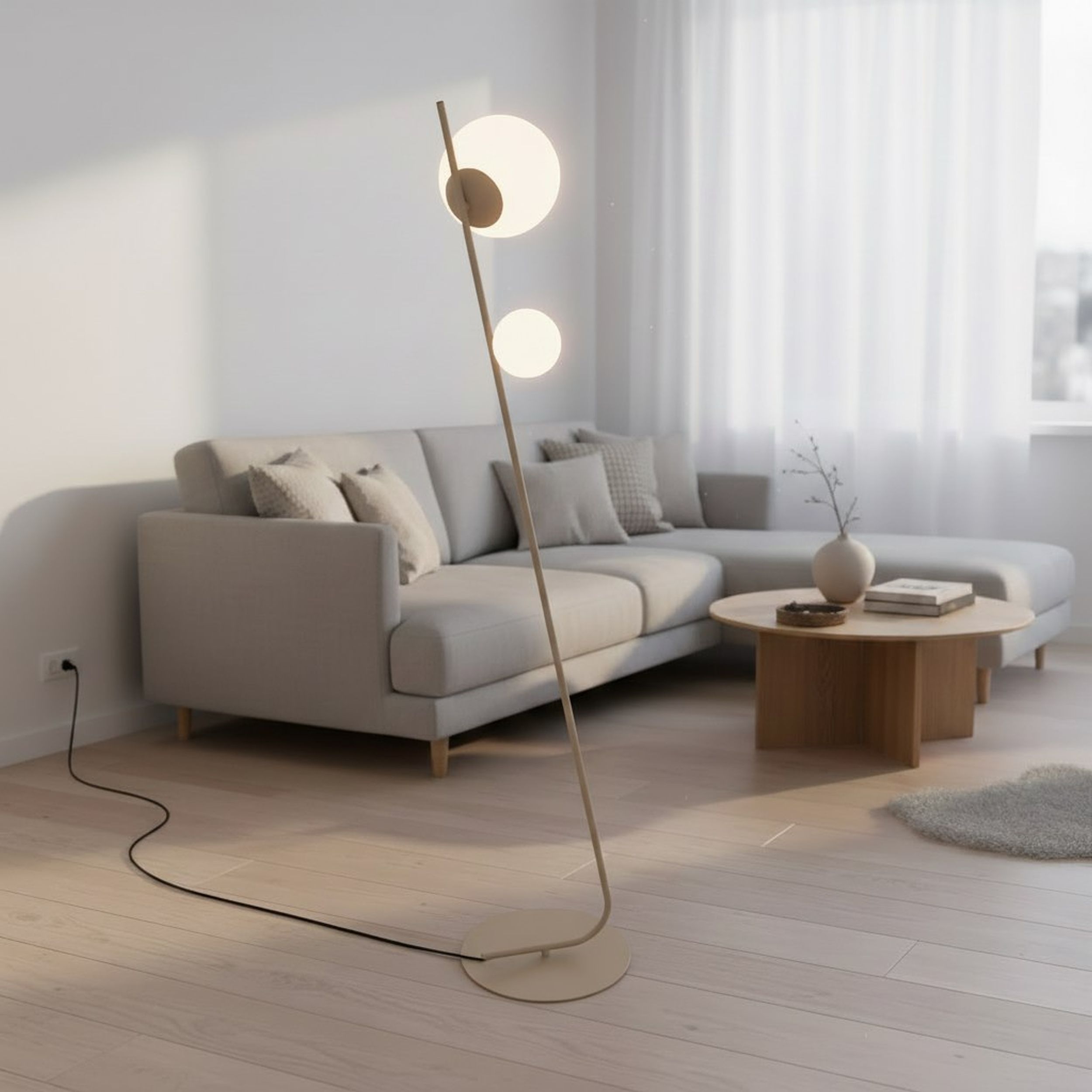 Lampa podłogowa Tatu x2 mokka