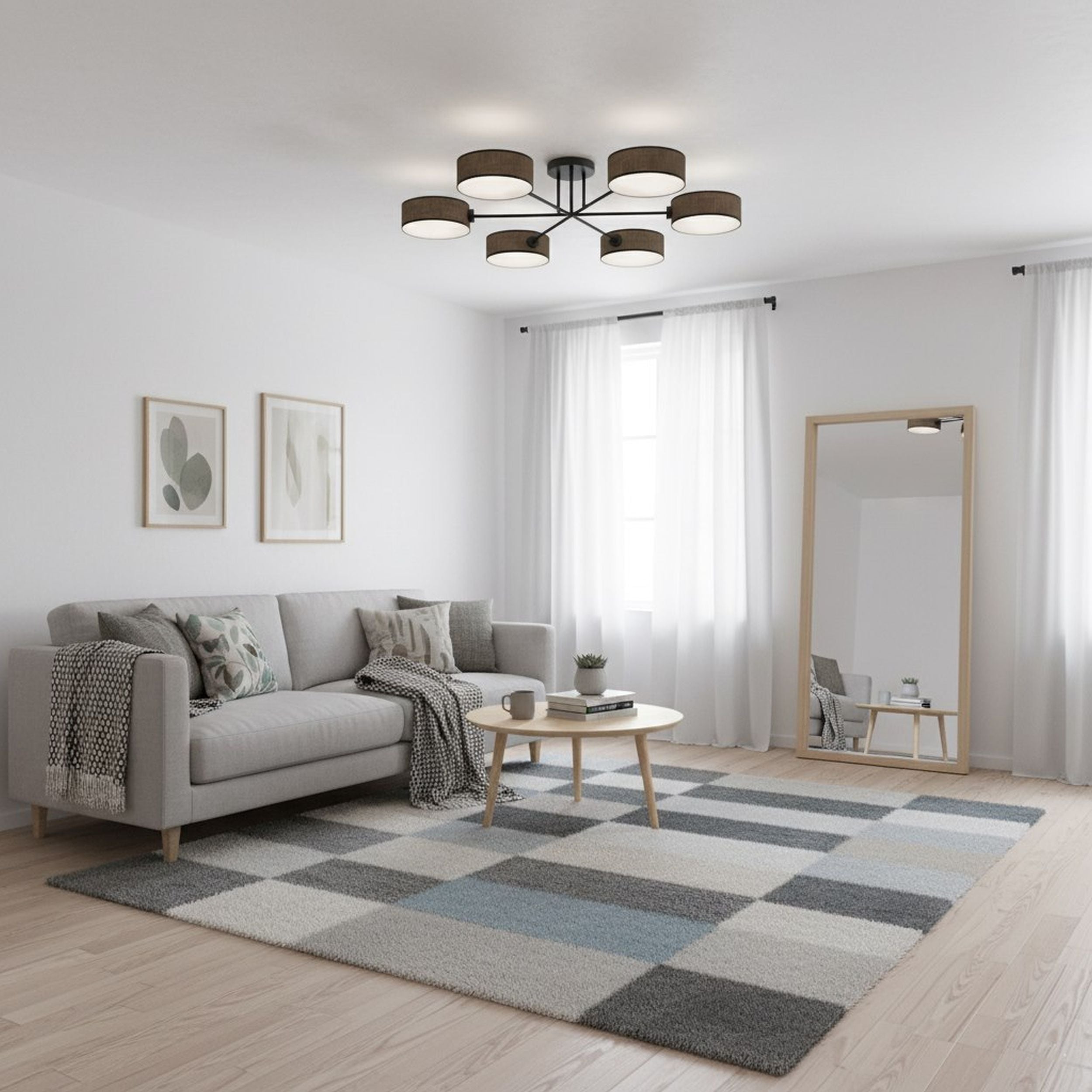 Lampa wisząca Maga x6 czarno-brązowa