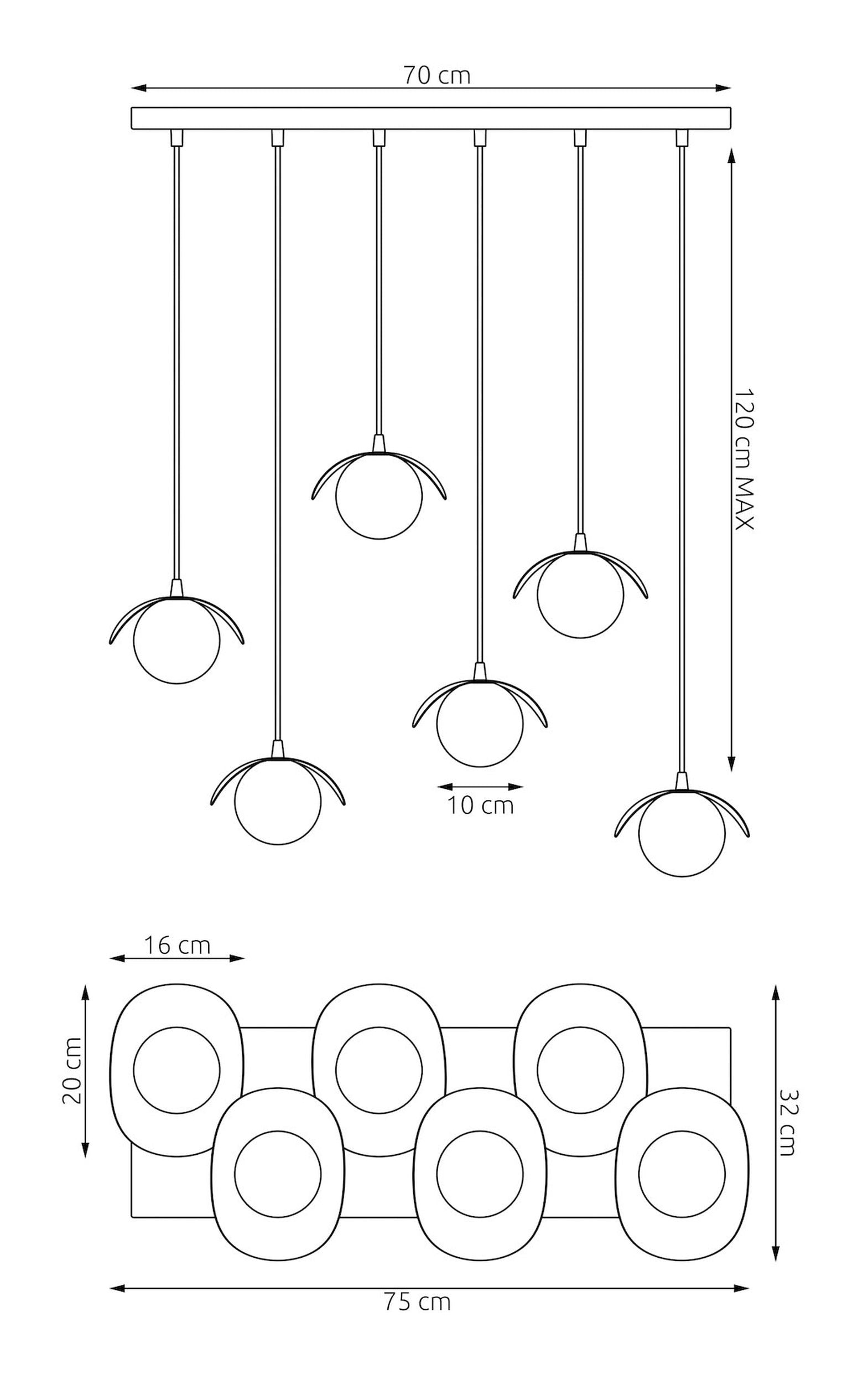 Lampa wisząca Ritual x6 biała