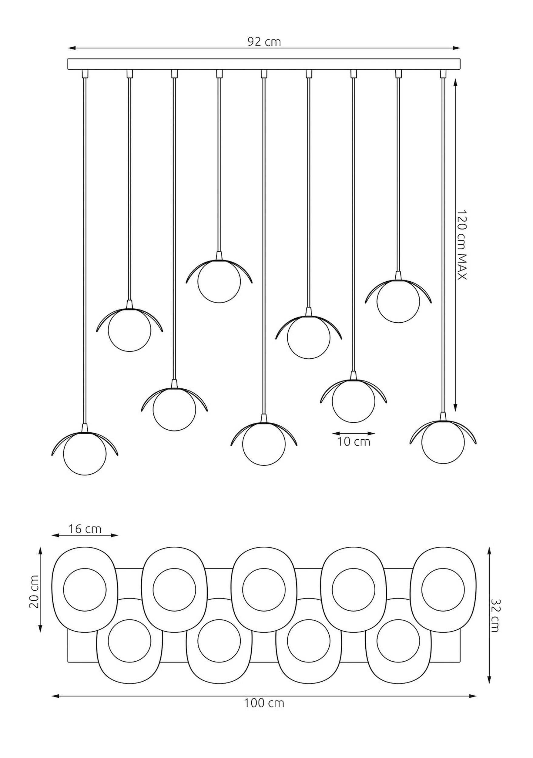 Lampa wisząca Ritual x9 biała