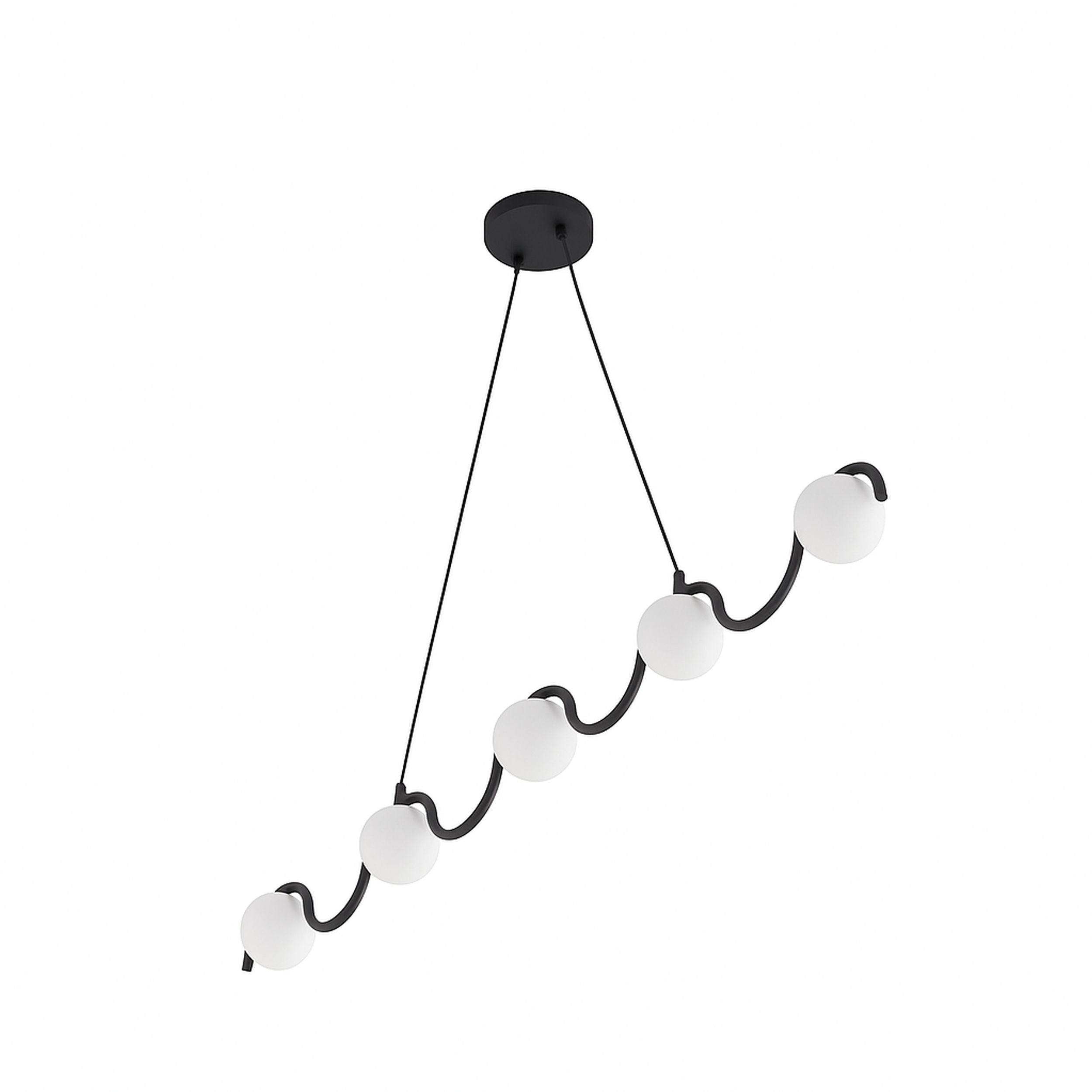 Lampa wisząca Sinus x5 biało-czarna