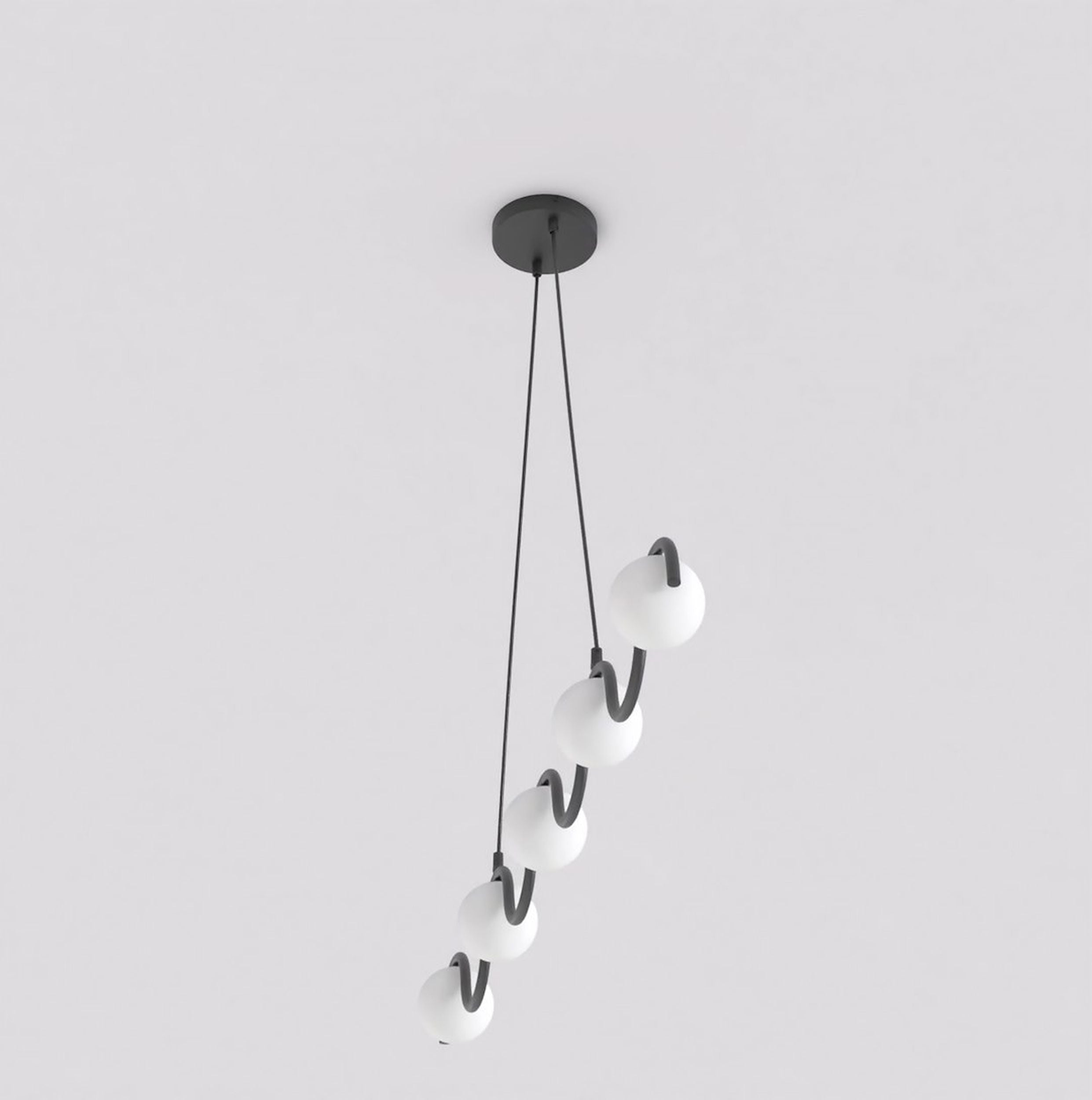 Lampa wisząca Sinus x5 biało-czarna