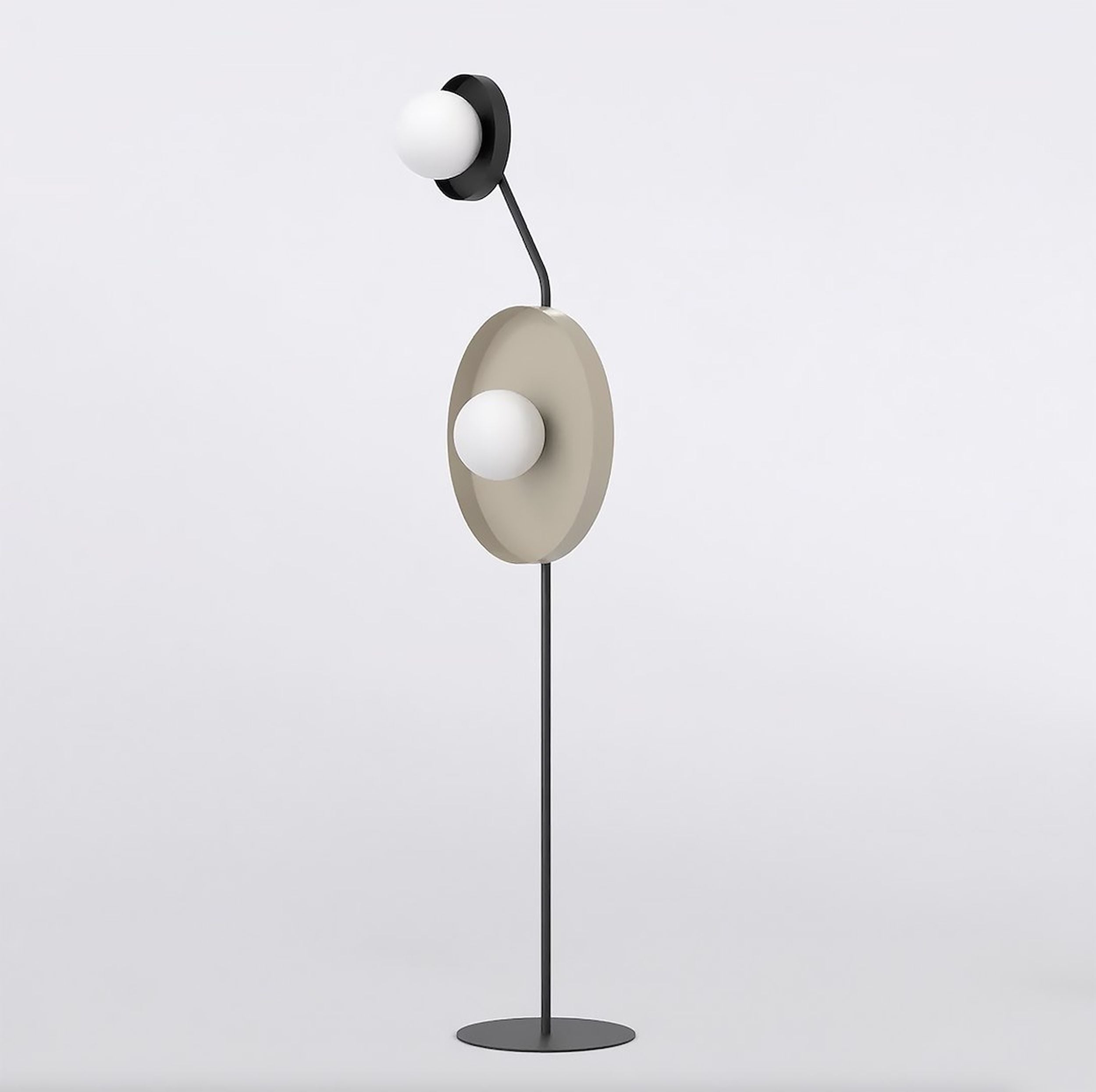 Lampa podłogowa Kiss x2 mokka na czarnym stelażu