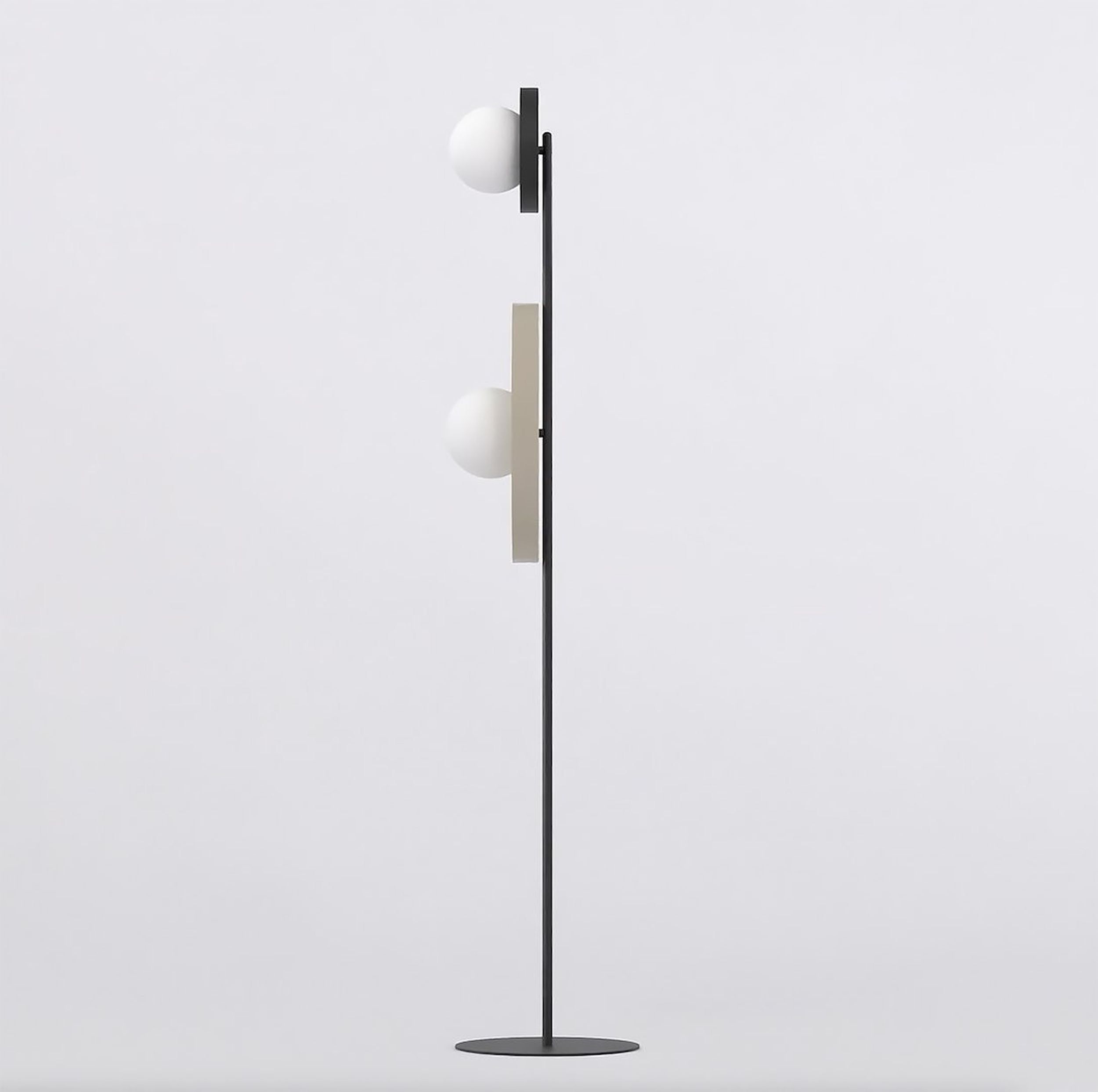 Lampa podłogowa Kiss x2 mokka na czarnym stelażu