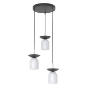Lampa wisząca Ego x3 czarny/ciepły szary na okrągłej podsufitce