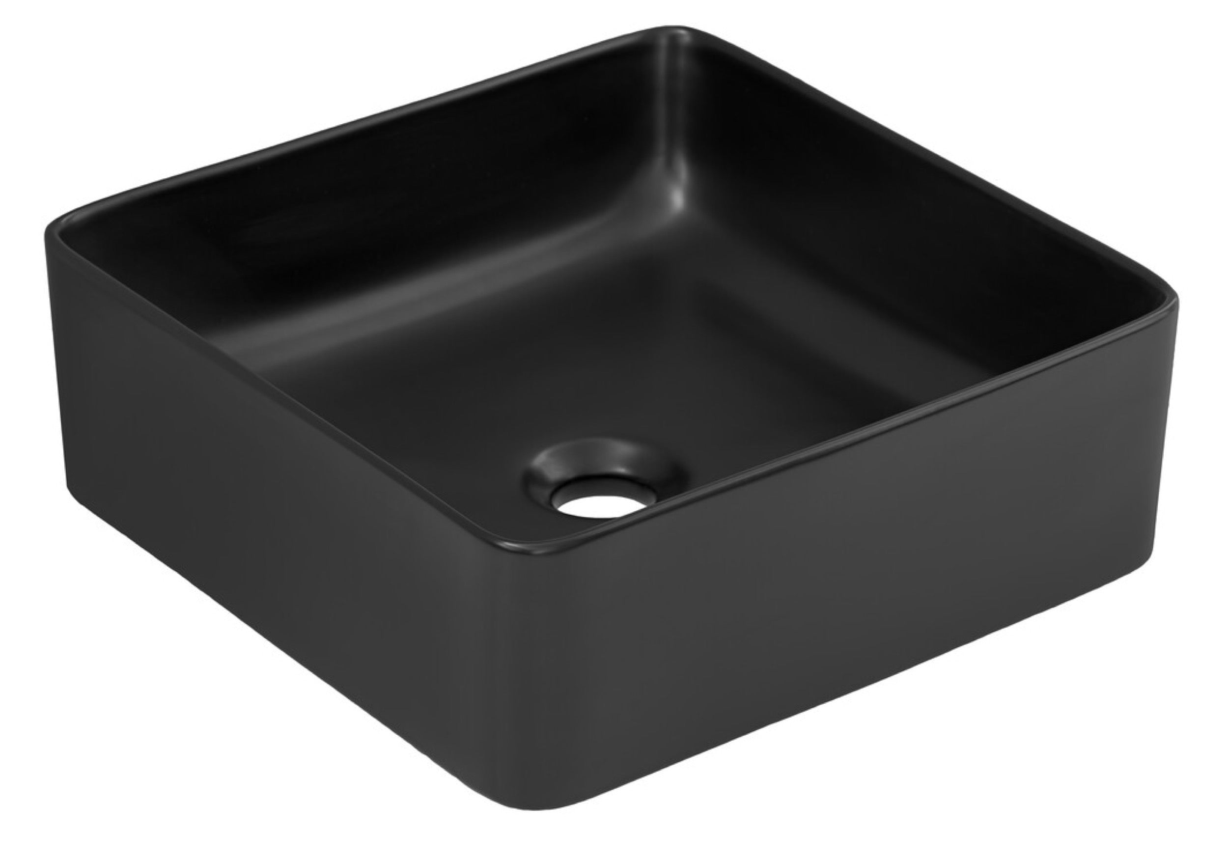 Umywalka nablatowa Slim 37x37 cm czarna