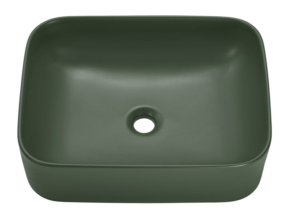 Umywalka nablatowa Kama 51x38 cm zielona
